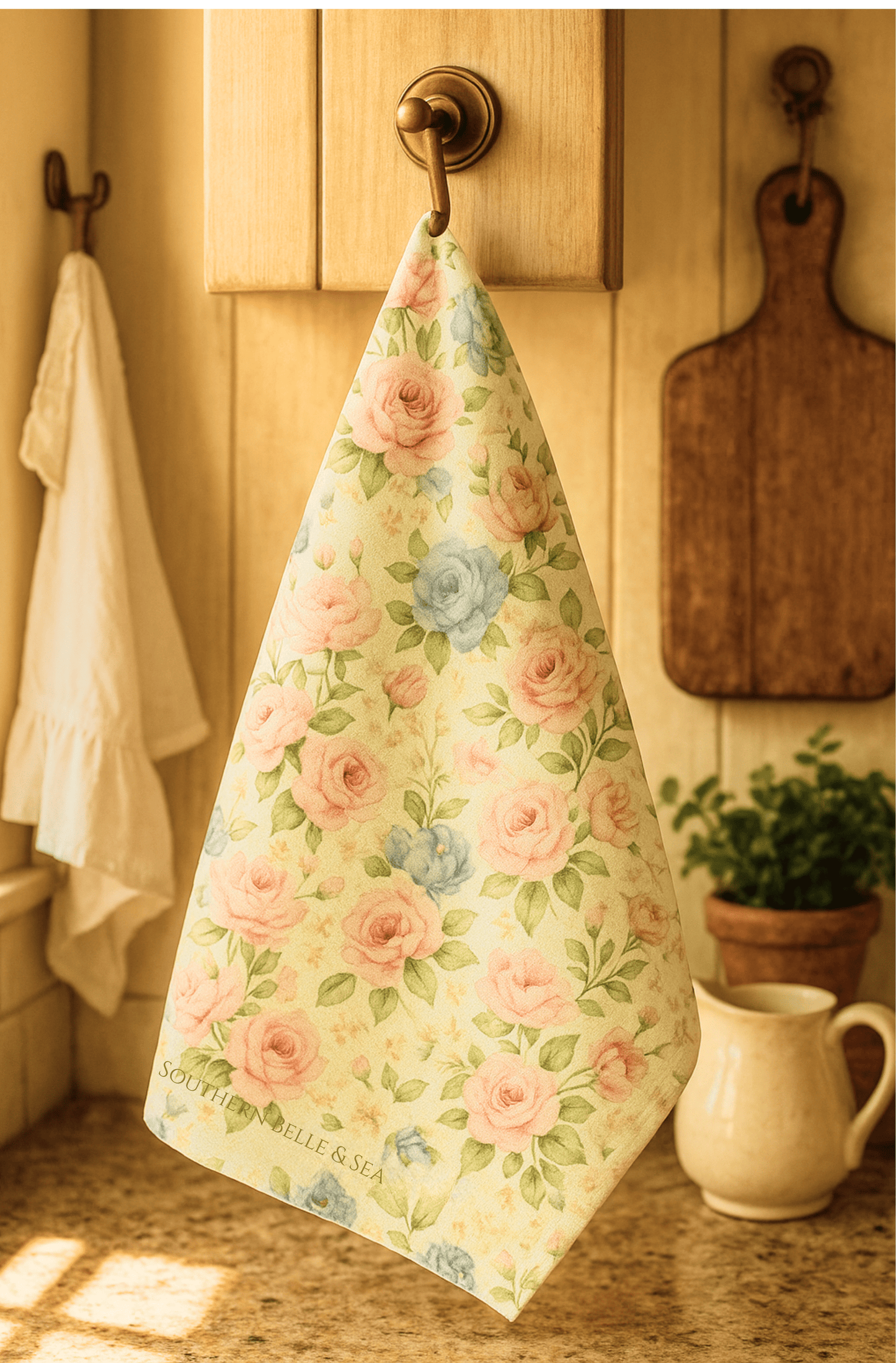 Garden Grace — Floral Hand Towel (16" × 28") | Southern Belle & Sea™ - Southern Belle & Sea