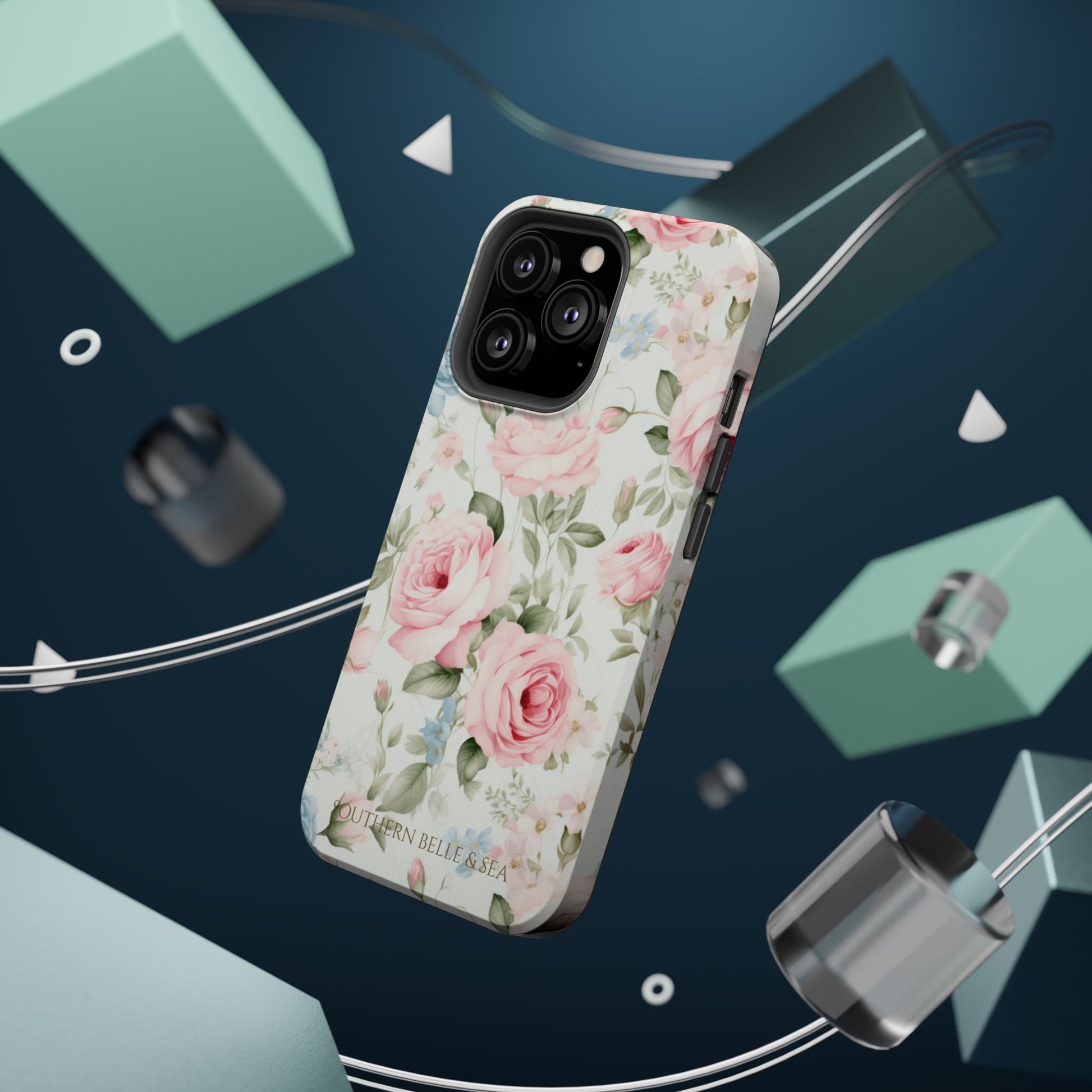 Garden Grace Floral Magnetic iPhone Case — Garden Grace Series | Southern Belle & Sea™ - Southern Belle & Sea