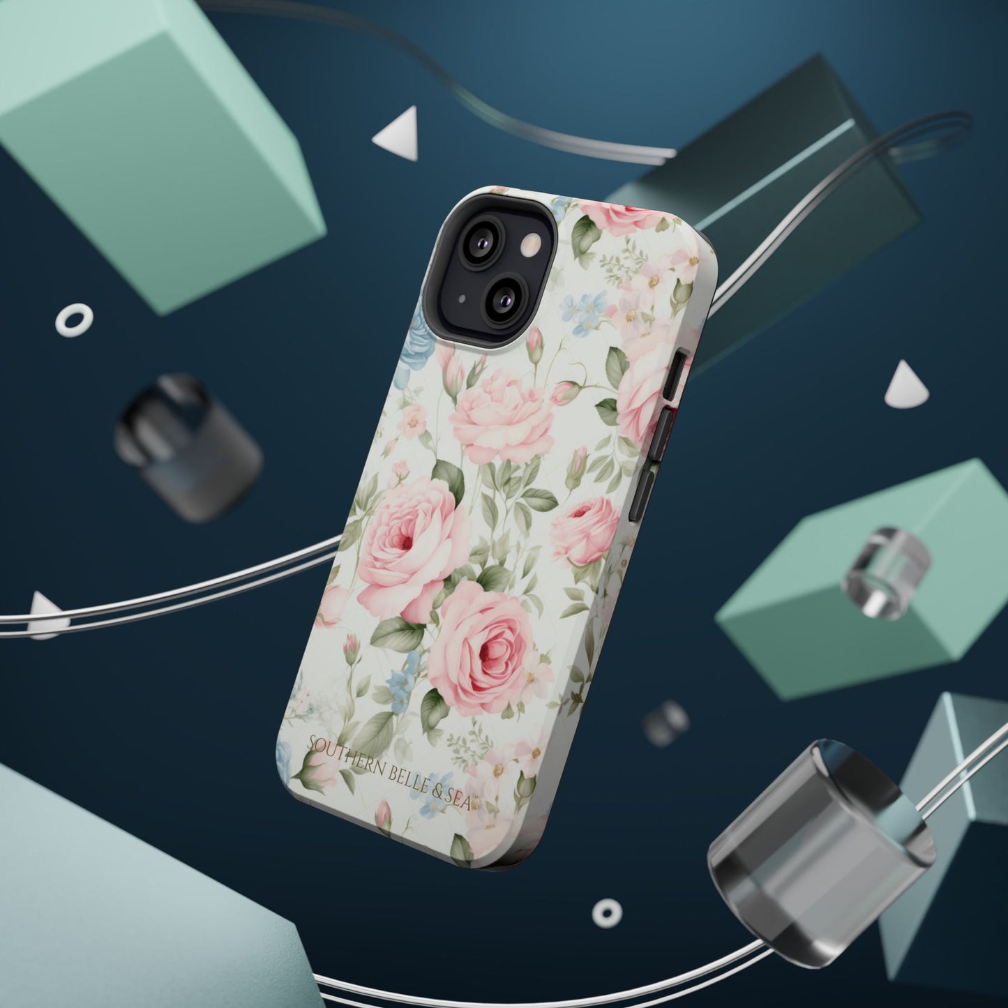 Garden Grace Floral Magnetic iPhone Case — Garden Grace Series | Southern Belle & Sea™ - Southern Belle & Sea