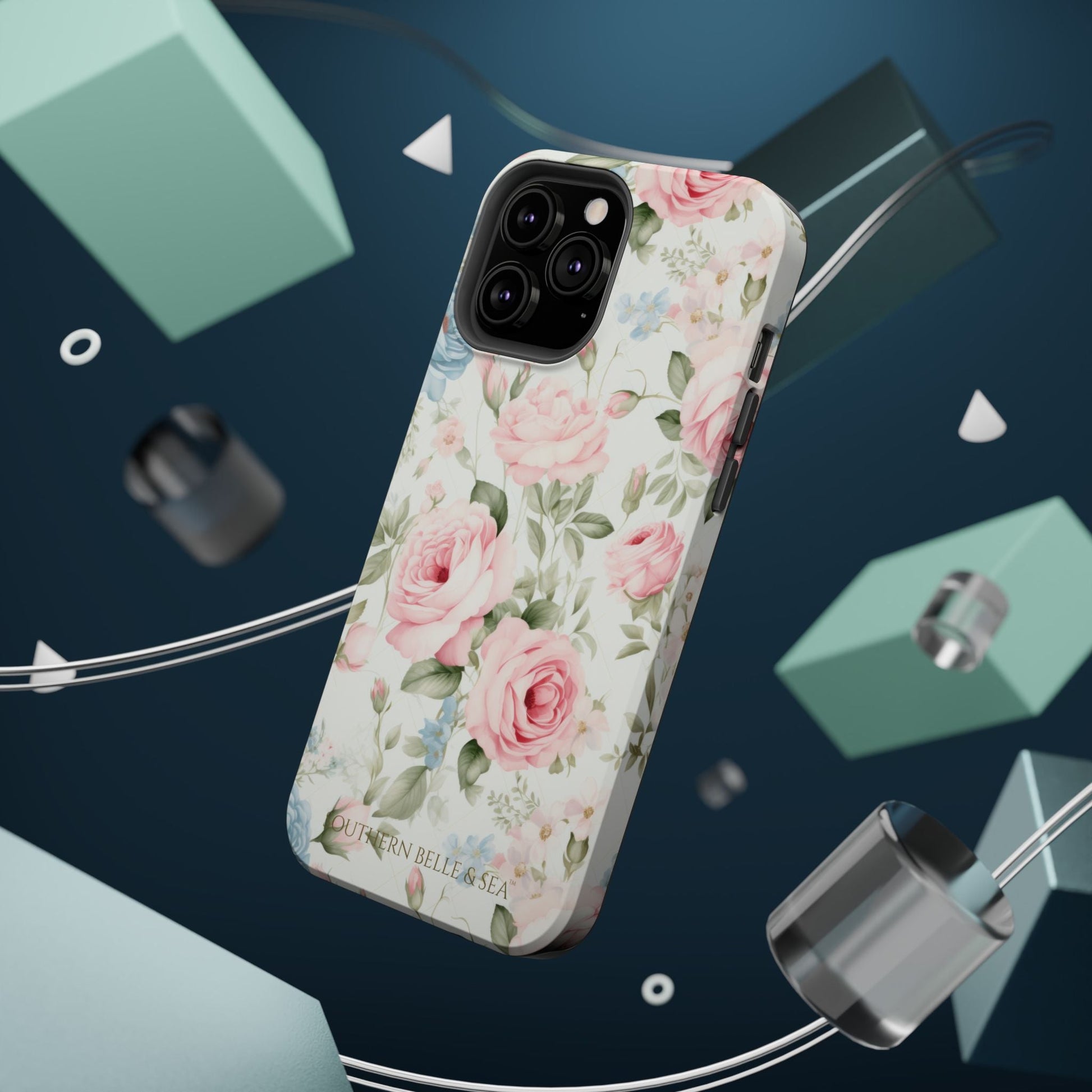 Garden Grace Floral Magnetic iPhone Case — Garden Grace Series | Southern Belle & Sea™ - Southern Belle & Sea