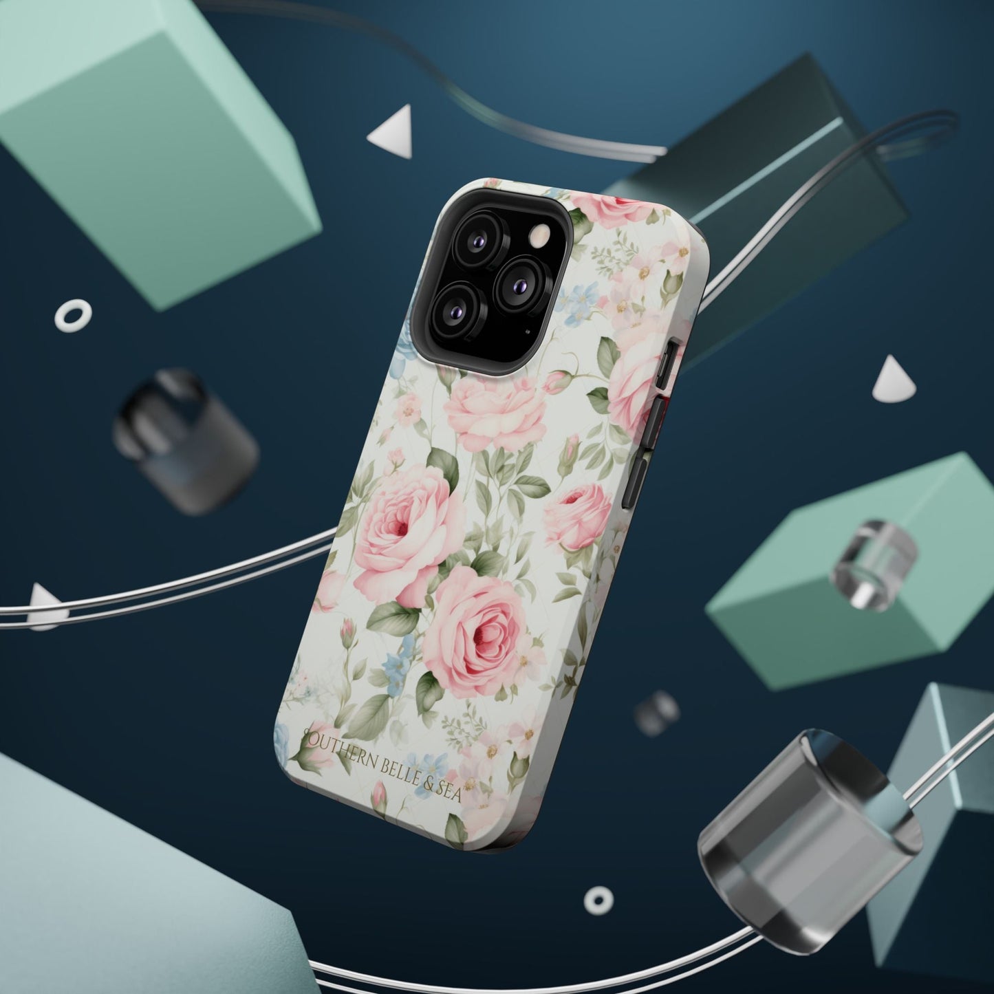 Garden Grace Floral Magnetic iPhone Case — Garden Grace Series | Southern Belle & Sea™ - Southern Belle & Sea