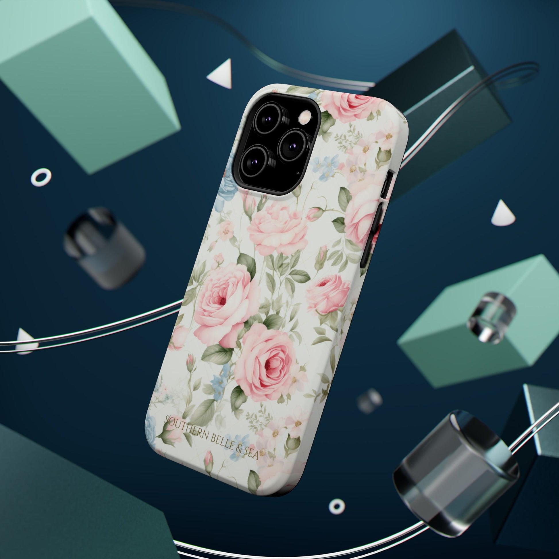 Garden Grace Floral Magnetic iPhone Case — Garden Grace Series | Southern Belle & Sea™ - Southern Belle & Sea