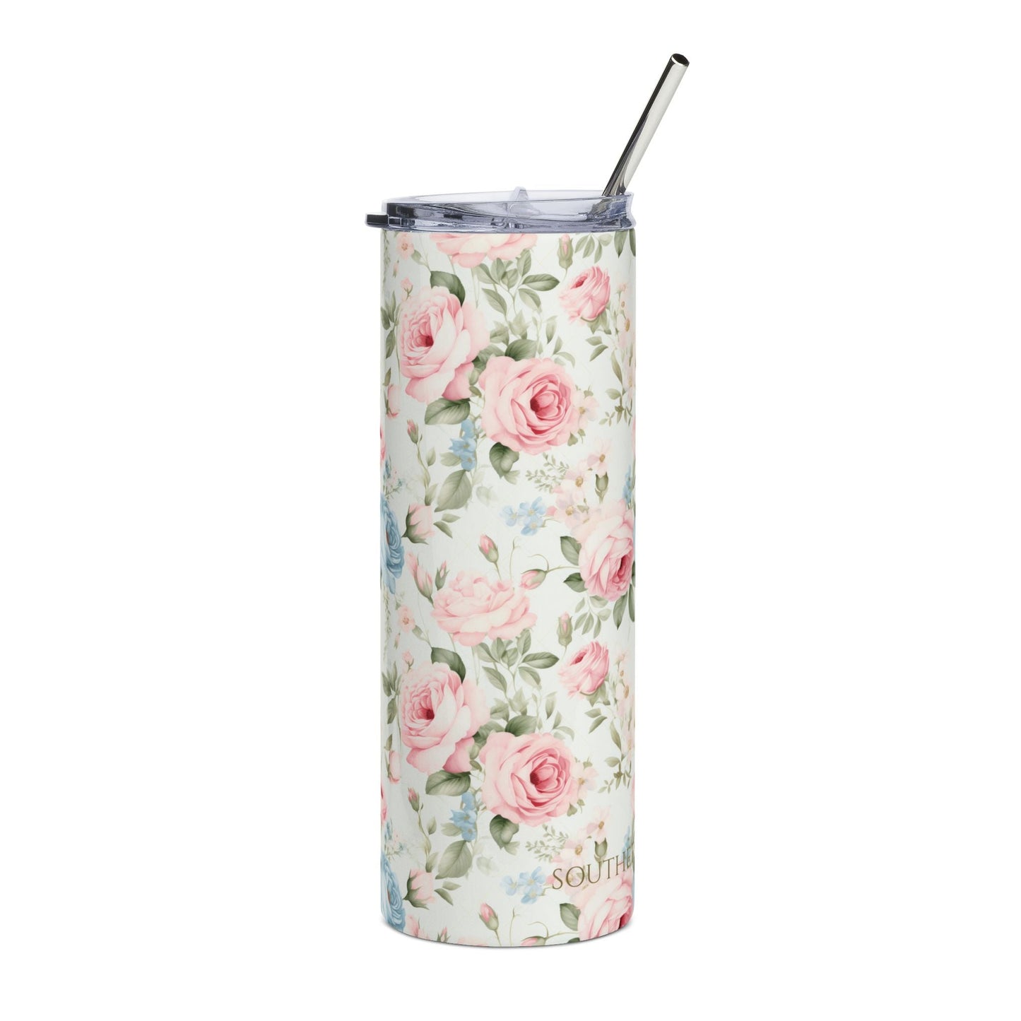 Garden Grace Floral Stainless Steel Tumbler — Rachel Grace Collection | Southern Belle & Sea™ - Southern Belle & Sea