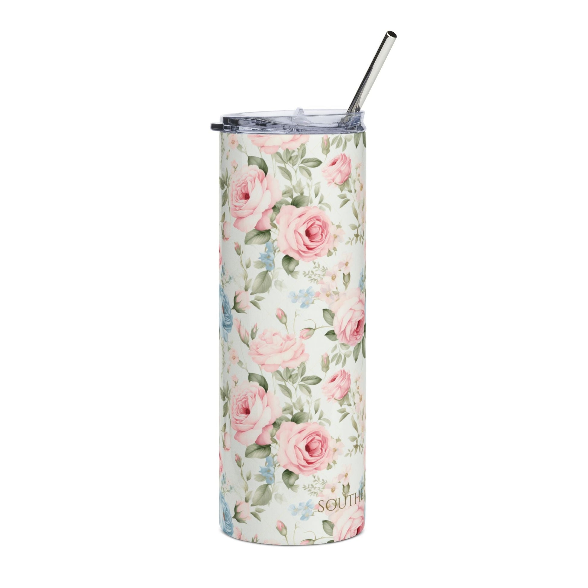 Garden Grace Floral Stainless Steel Tumbler — Rachel Grace Collection | Southern Belle & Sea™ - Southern Belle & Sea