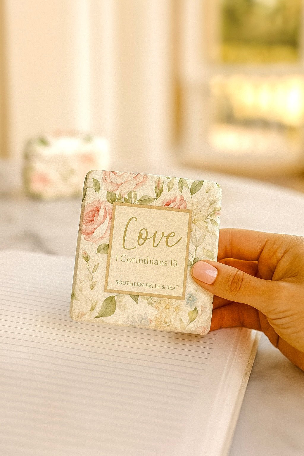 Garden Grace Porcelain Magnet (2" × 2") — Garden Grace Series | Southern Belle & Sea™ - Southern Belle & Sea