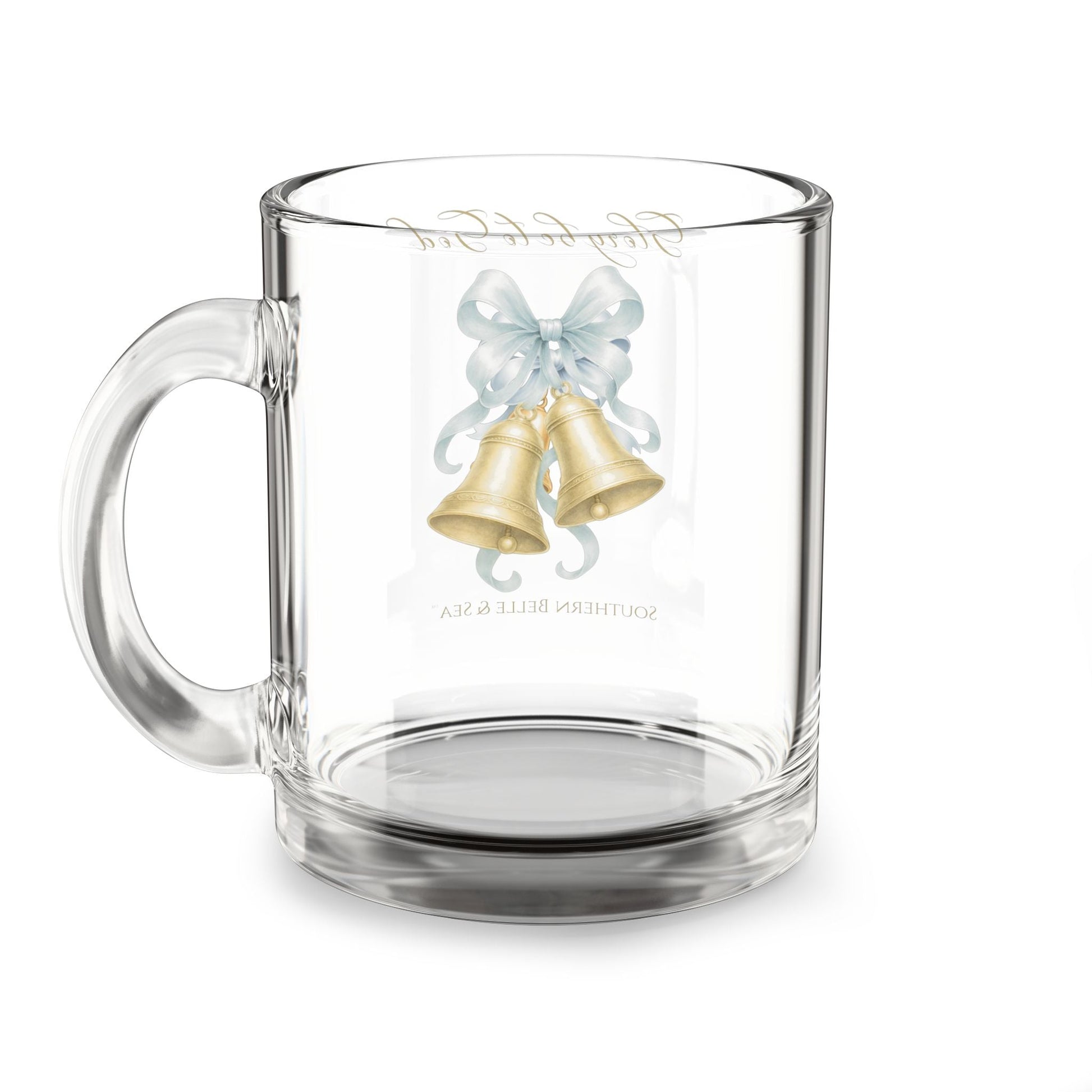 Glory Be to God Bell Clear Glass Mug — Winter Grace Fine Art Series | Southern Belle & Sea™ - Southern Belle & Sea