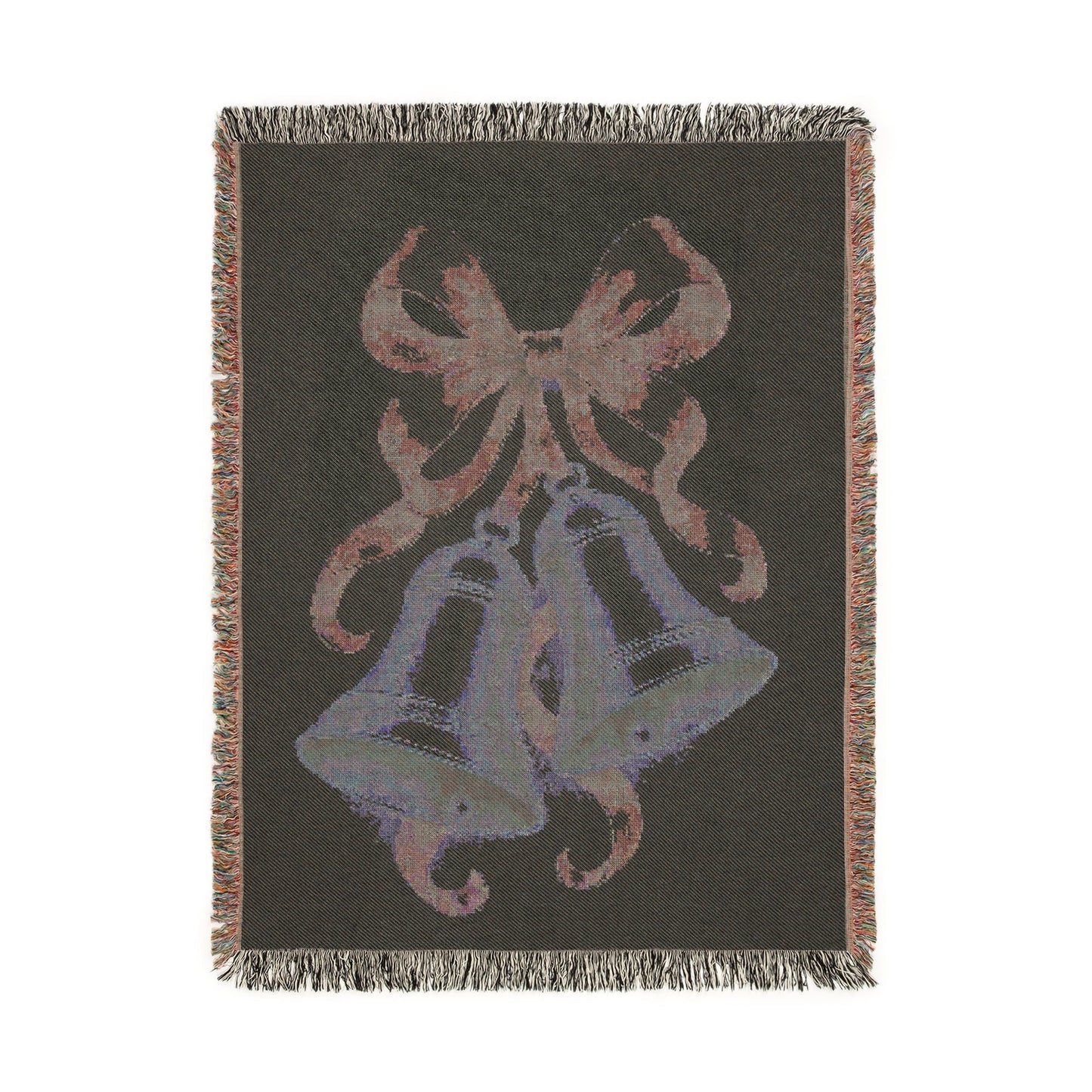 Glory Be to God Bells & Blue Ribbon — Woven Cotton Blanket (No Text) | Southern Belle & Sea™ - Southern Belle & Sea