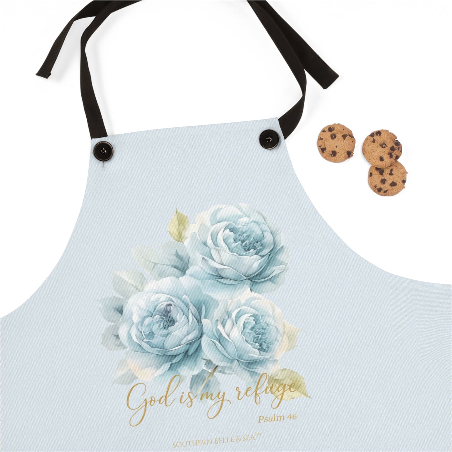 God Is My Refuge (Blue Floral) — Apron | Southern Belle & Sea™ - Southern Belle & Sea