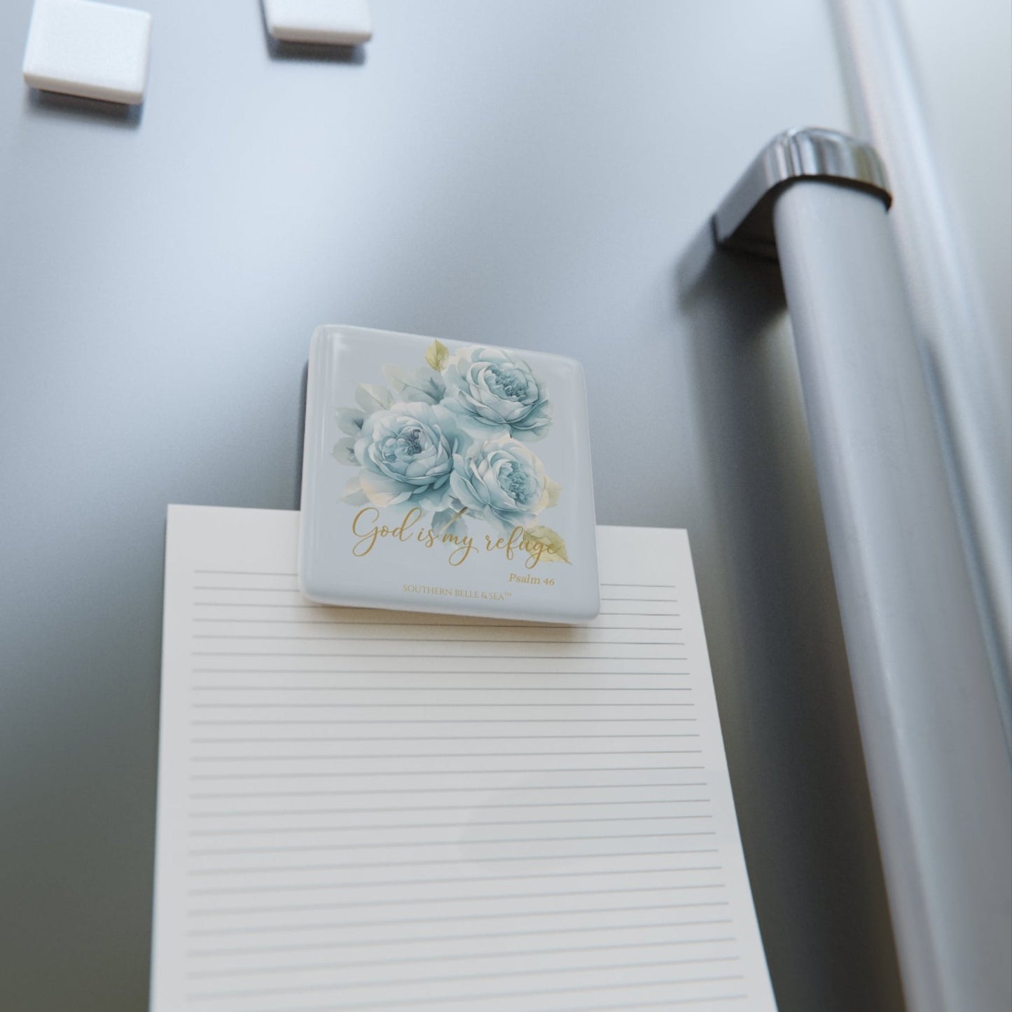 God Is My Refuge (Blue Floral) — Magnet | Southern Belle & Sea™ - Southern Belle & Sea