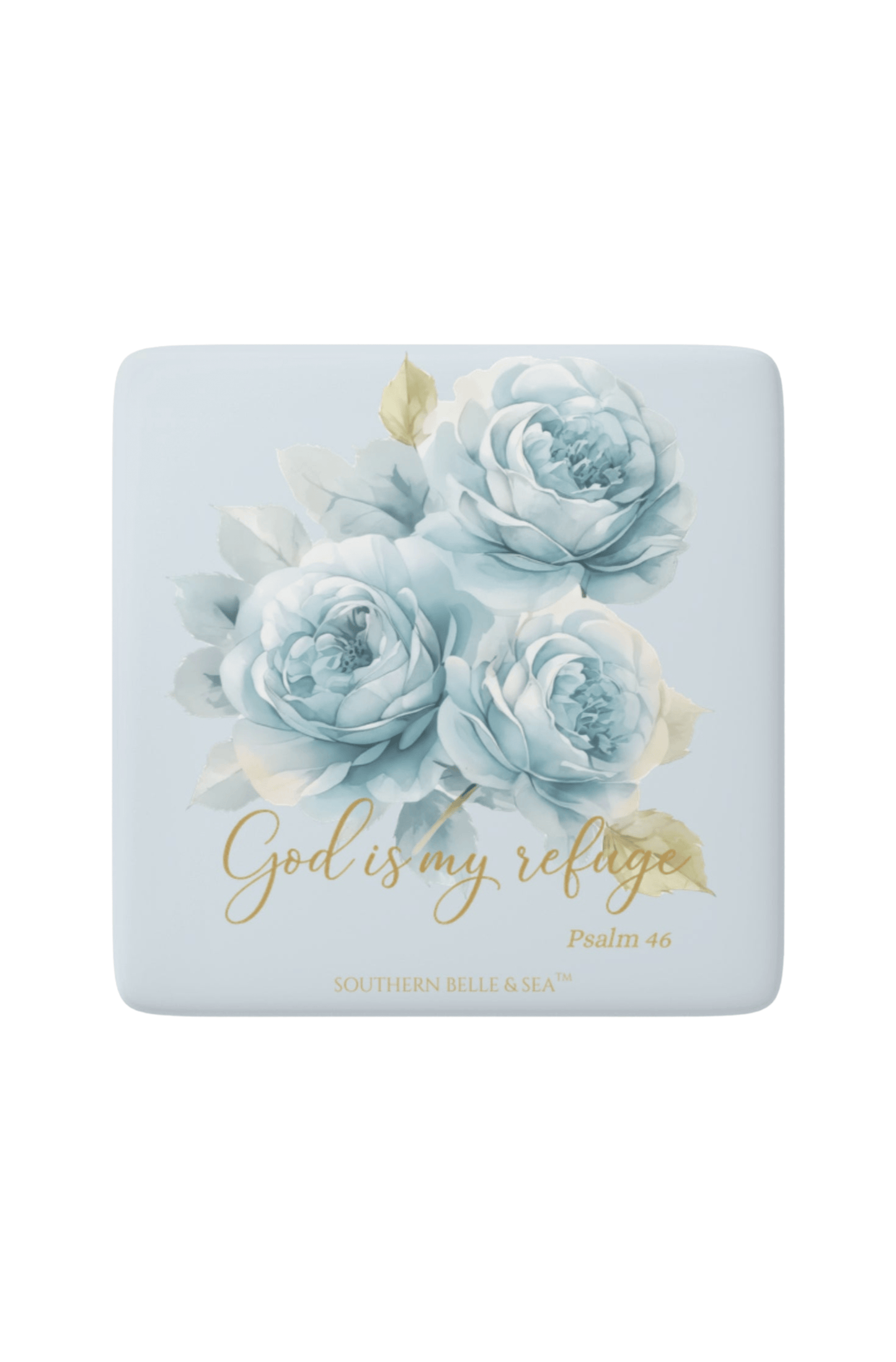 God Is My Refuge (Blue Floral) — Magnet | Southern Belle & Sea™ - Southern Belle & Sea