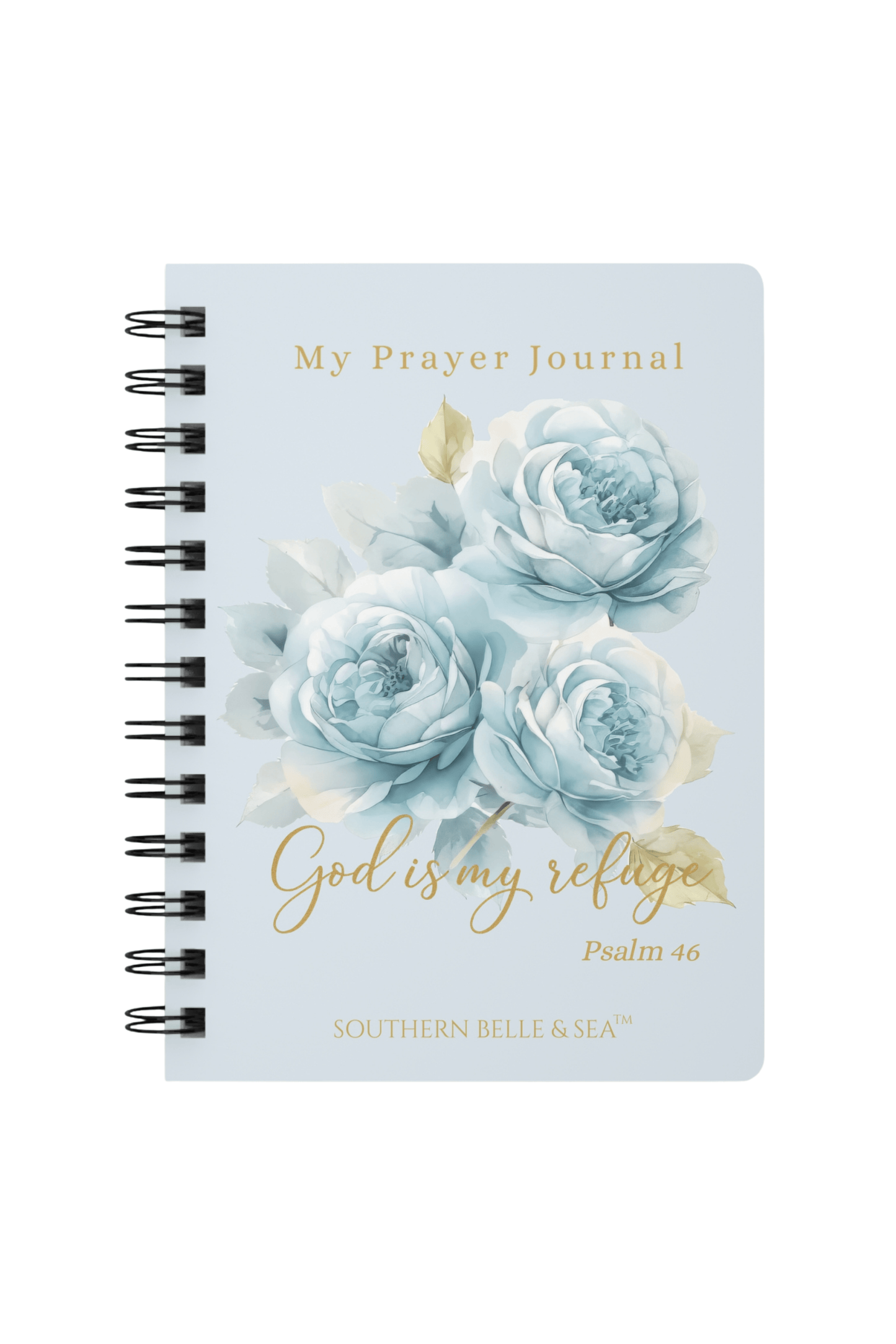 God Is My Refuge — Blue Floral Prayer Journal (Psalm 46:1) | Southern Belle & Sea™ - Southern Belle & Sea