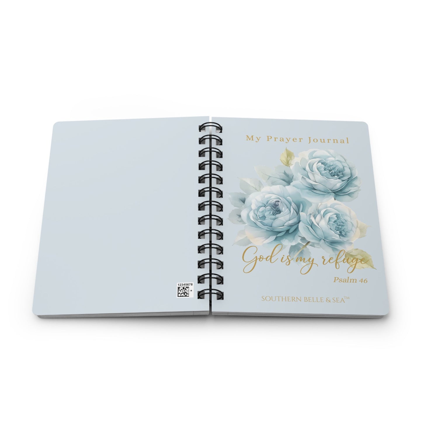God Is My Refuge — Blue Floral Prayer Journal (Psalm 46:1) | Southern Belle & Sea™ - Southern Belle & Sea