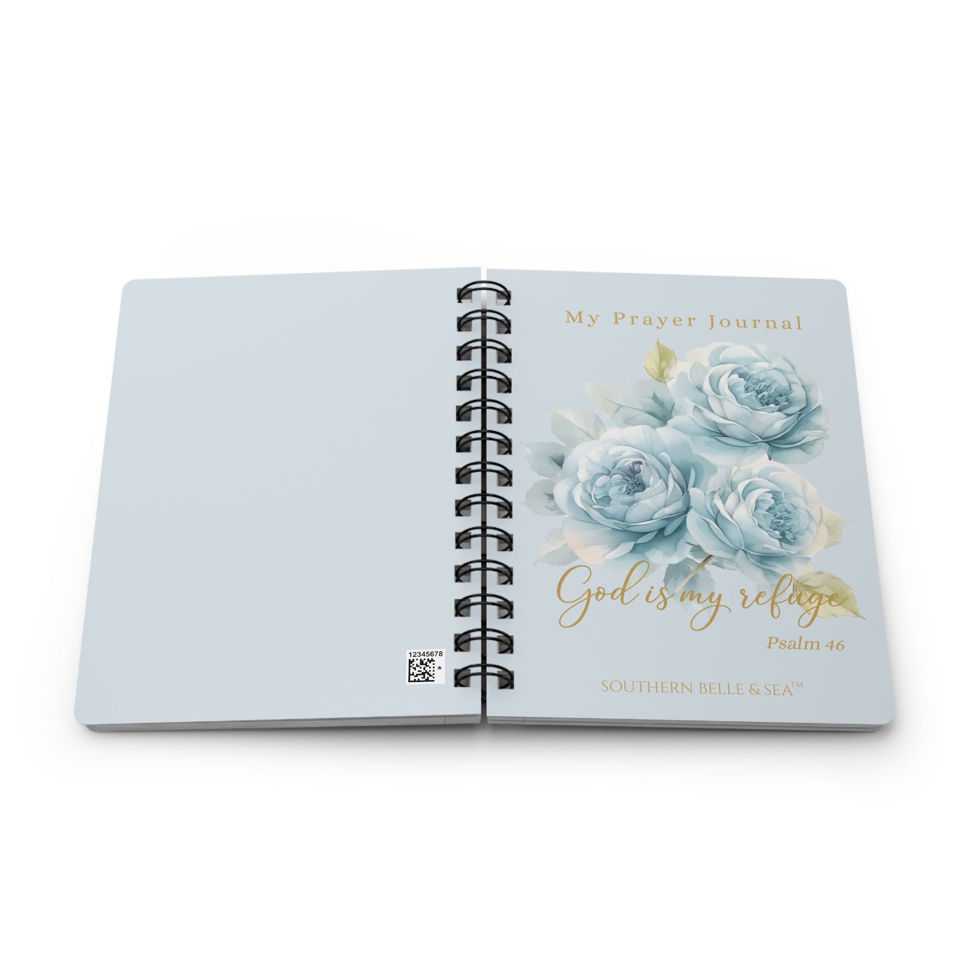 God Is My Refuge — Blue Floral Prayer Journal (Psalm 46:1) | Southern Belle & Sea™ - Southern Belle & Sea