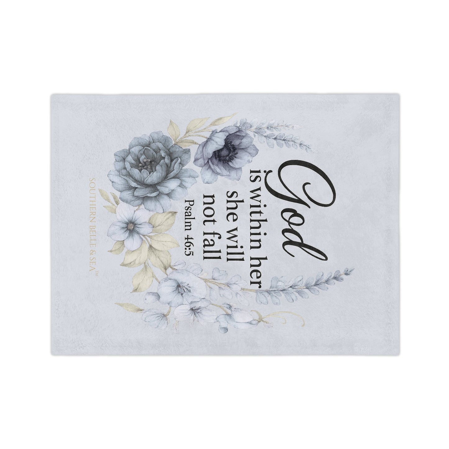 God Is Within Her” Blue Floral Blanket — Virtue Collection | Southern Belle & Sea™ - Southern Belle & Sea