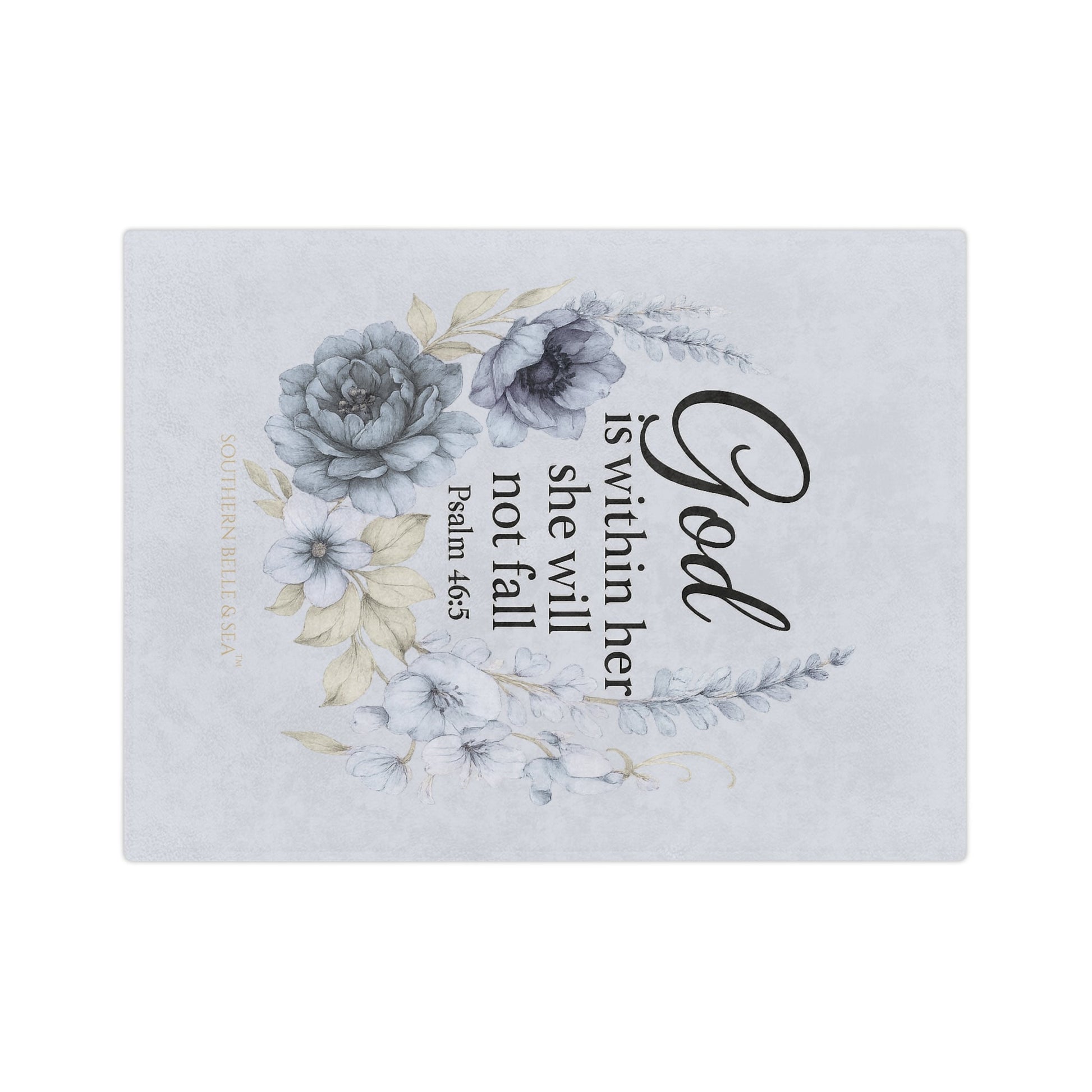 God Is Within Her” Blue Floral Blanket — Virtue Collection | Southern Belle & Sea™ - Southern Belle & Sea