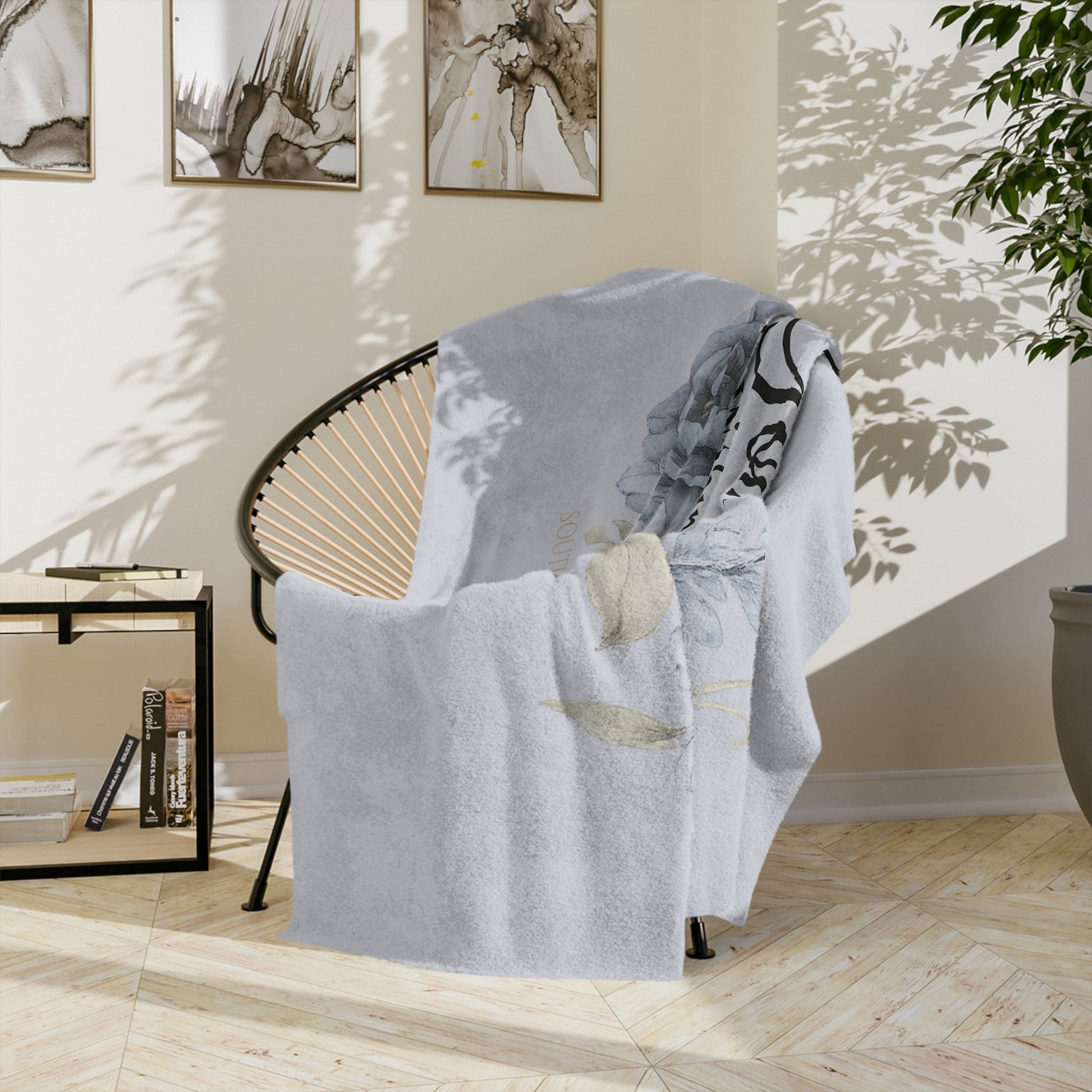 God Is Within Her” Blue Floral Blanket — Virtue Collection | Southern Belle & Sea™ - Southern Belle & Sea