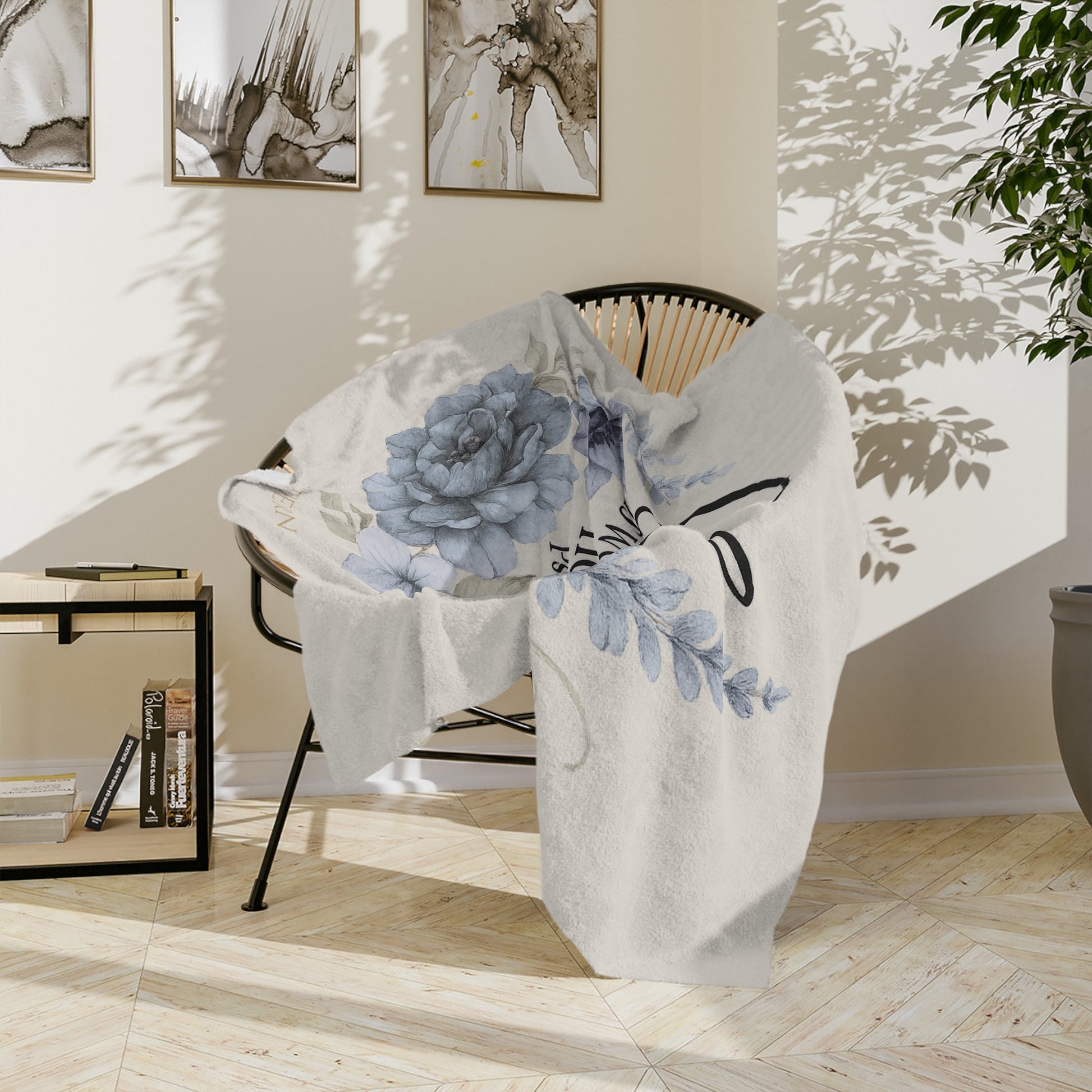 God Is Within Her” Ivory Floral Blanket — Virtue Collection | Southern Belle & Sea™ - Southern Belle & Sea