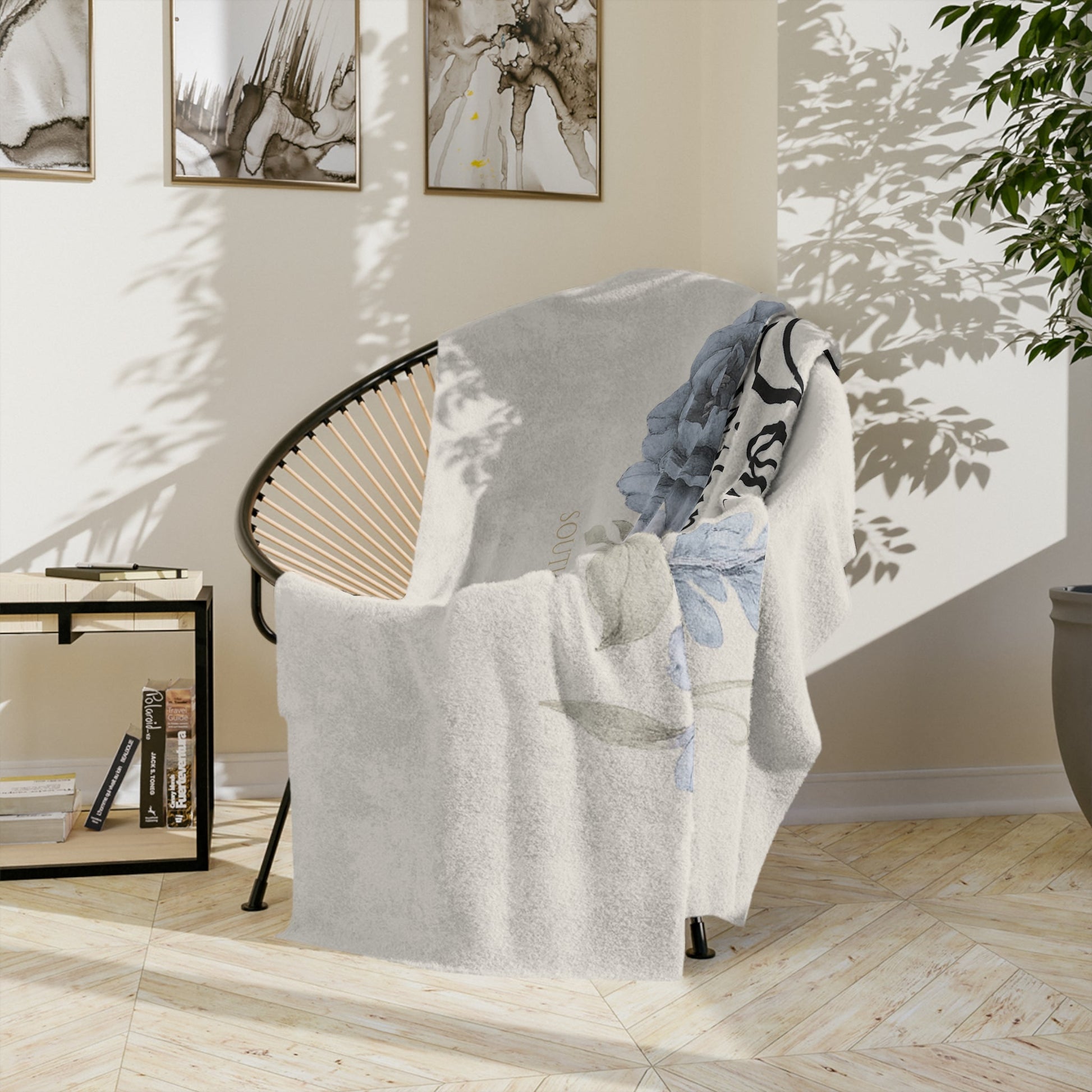 God Is Within Her” Ivory Floral Blanket — Virtue Collection | Southern Belle & Sea™ - Southern Belle & Sea