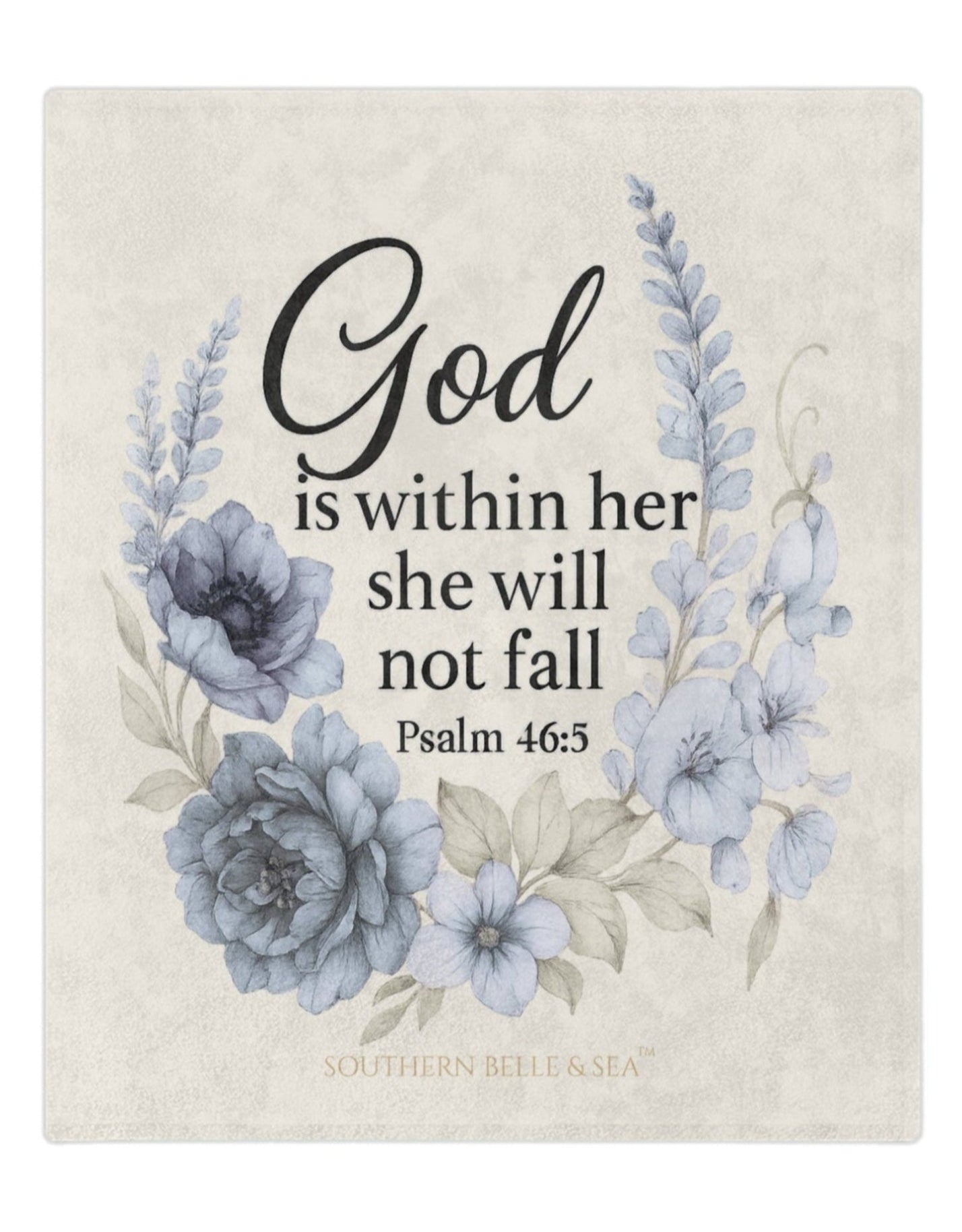 God Is Within Her” Ivory Floral Blanket — Virtue Collection | Southern Belle & Sea™ - Southern Belle & Sea