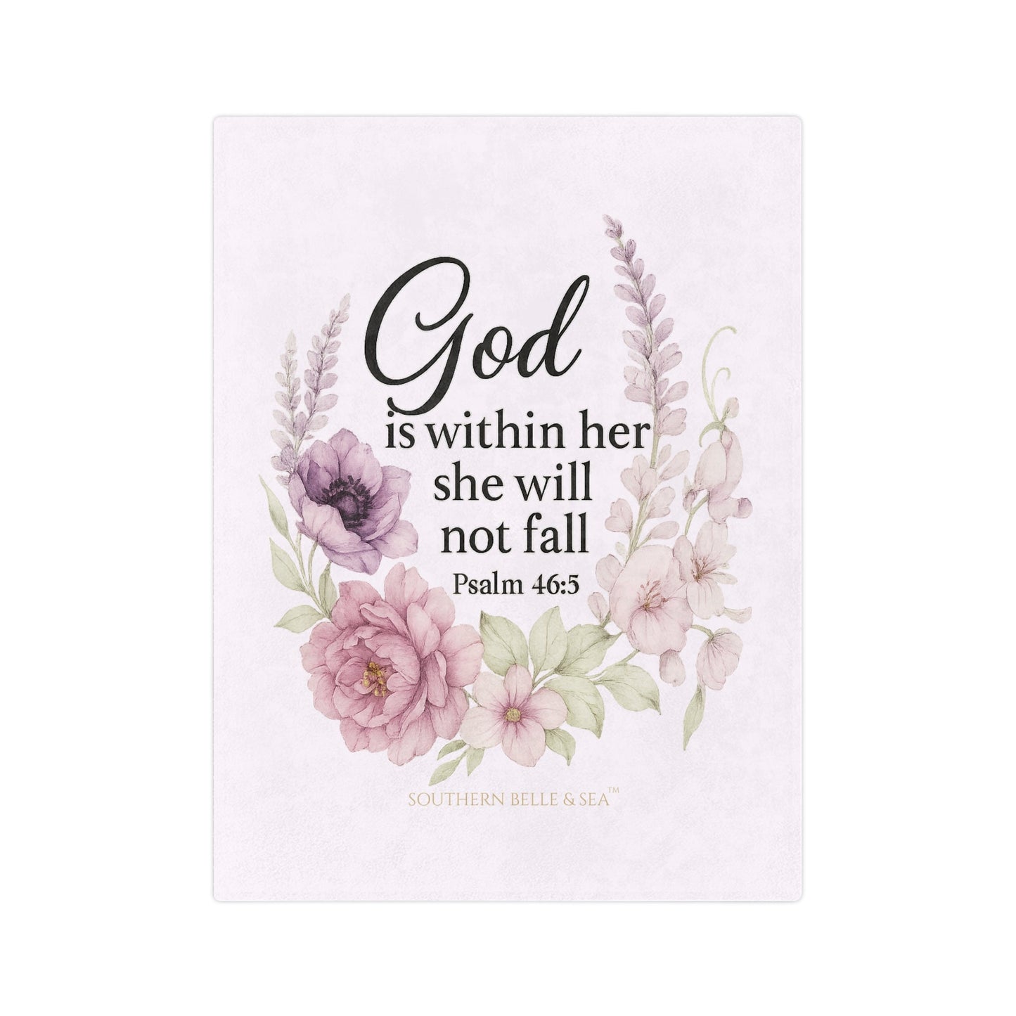 God Is Within Her” Pink Floral Blanket — Virtue Collection | Southern Belle & Sea™ - Southern Belle & Sea