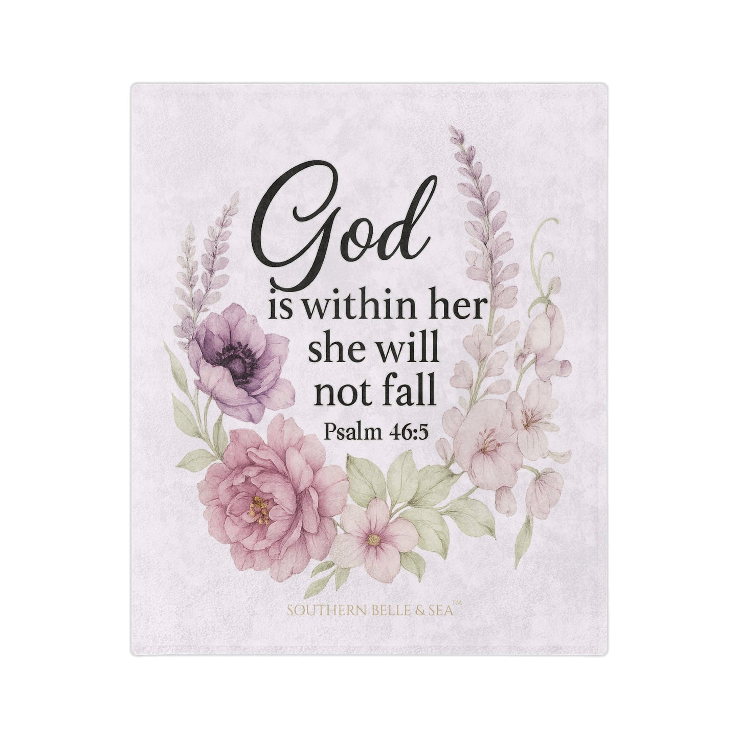 God Is Within Her” Pink Floral Blanket — Virtue Collection | Southern Belle & Sea™ - Southern Belle & Sea