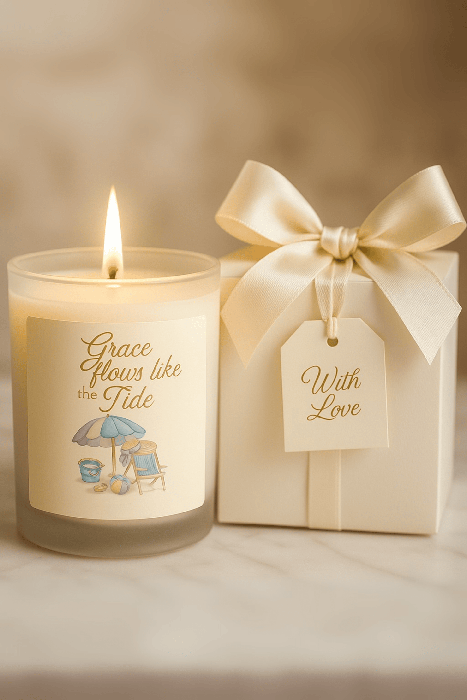 Grace Flows Like the Tide / 11oz Frosted Glass Candle | Southern Belle & Sea™ - Southern Belle & Sea