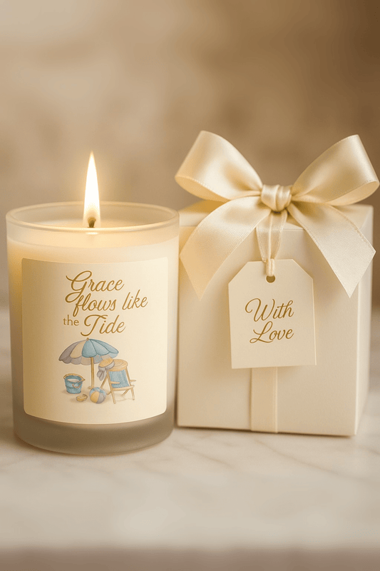 Grace Flows Like the Tide / 11oz Frosted Glass Candle | Southern Belle & Sea™ - Southern Belle & Sea