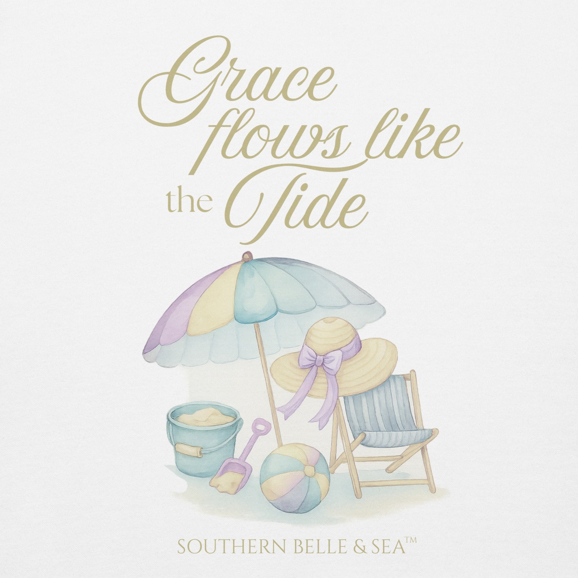 Grace Flows Like the Tide™ Sweatshirt — Southern Coastal Faith Collection | Southern Belle & Sea™ - Southern Belle & Sea