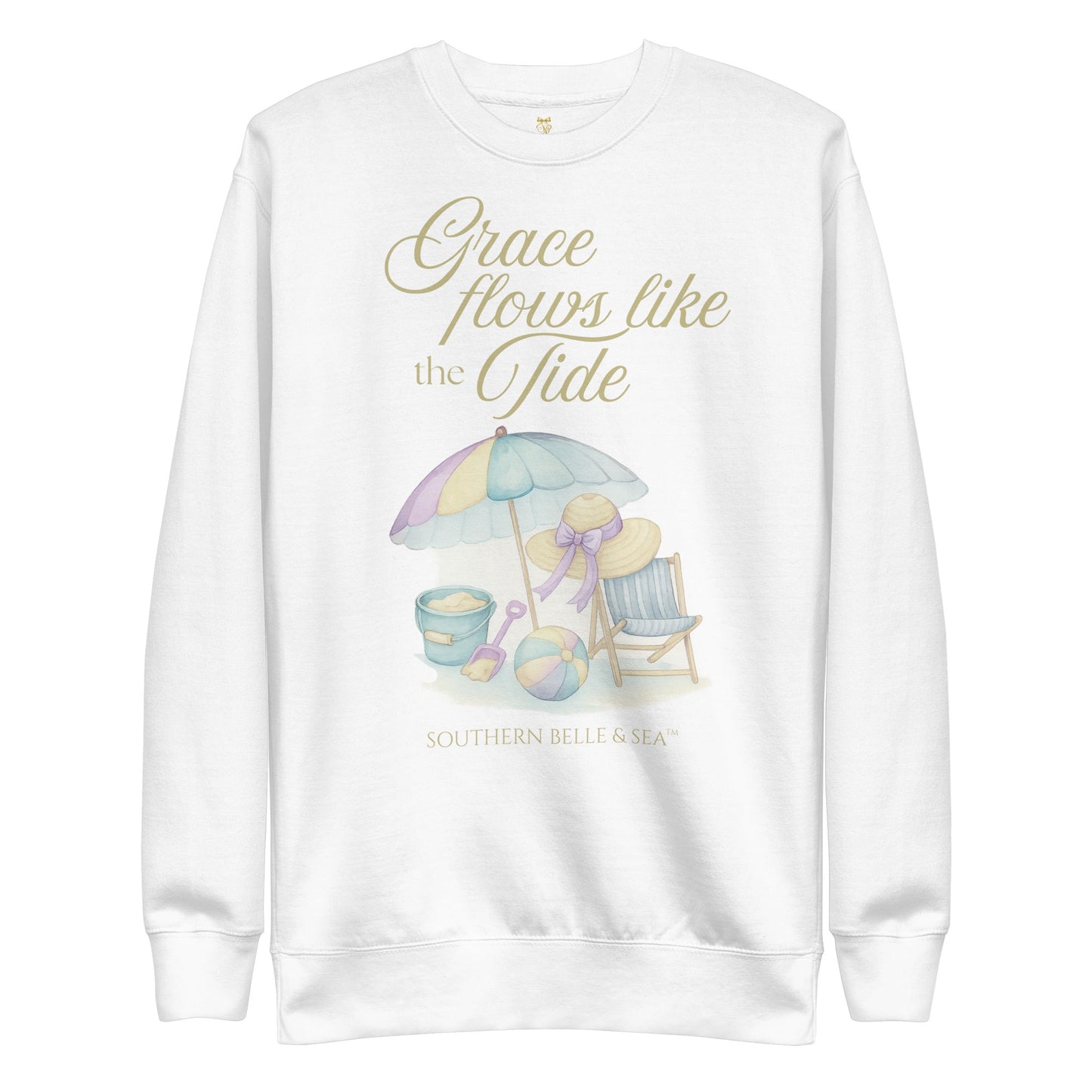 Grace Flows Like the Tide™ Sweatshirt — Southern Coastal Faith Collection | Southern Belle & Sea™ - Southern Belle & Sea