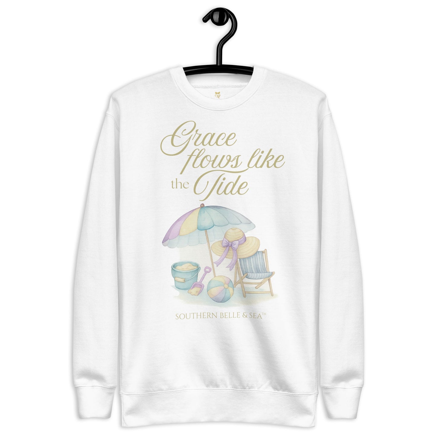 Grace Flows Like the Tide™ Sweatshirt — Southern Coastal Faith Collection | Southern Belle & Sea™ - Southern Belle & Sea