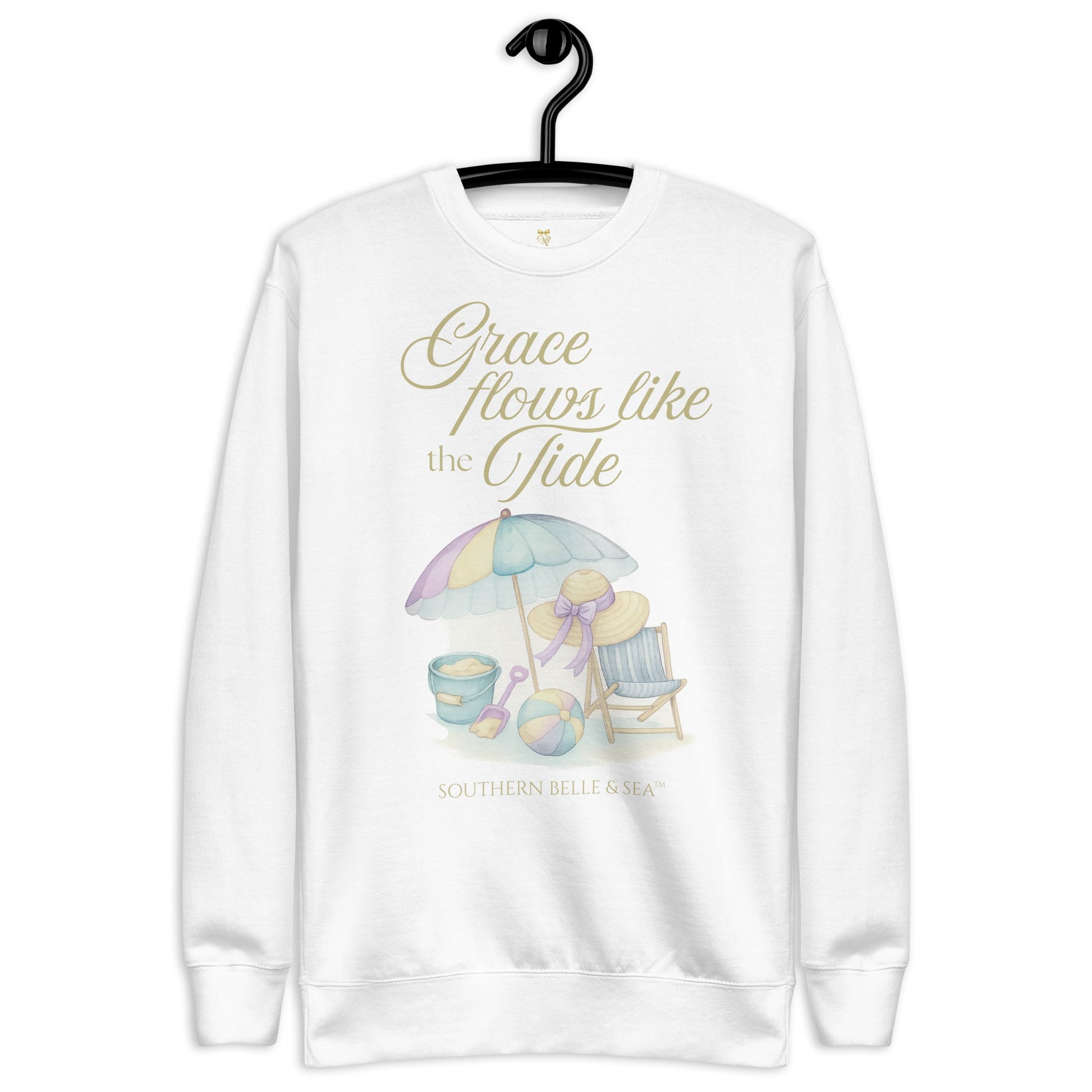 Grace Flows Like the Tide™ Sweatshirt — Southern Coastal Faith Collection | Southern Belle & Sea™ - Southern Belle & Sea