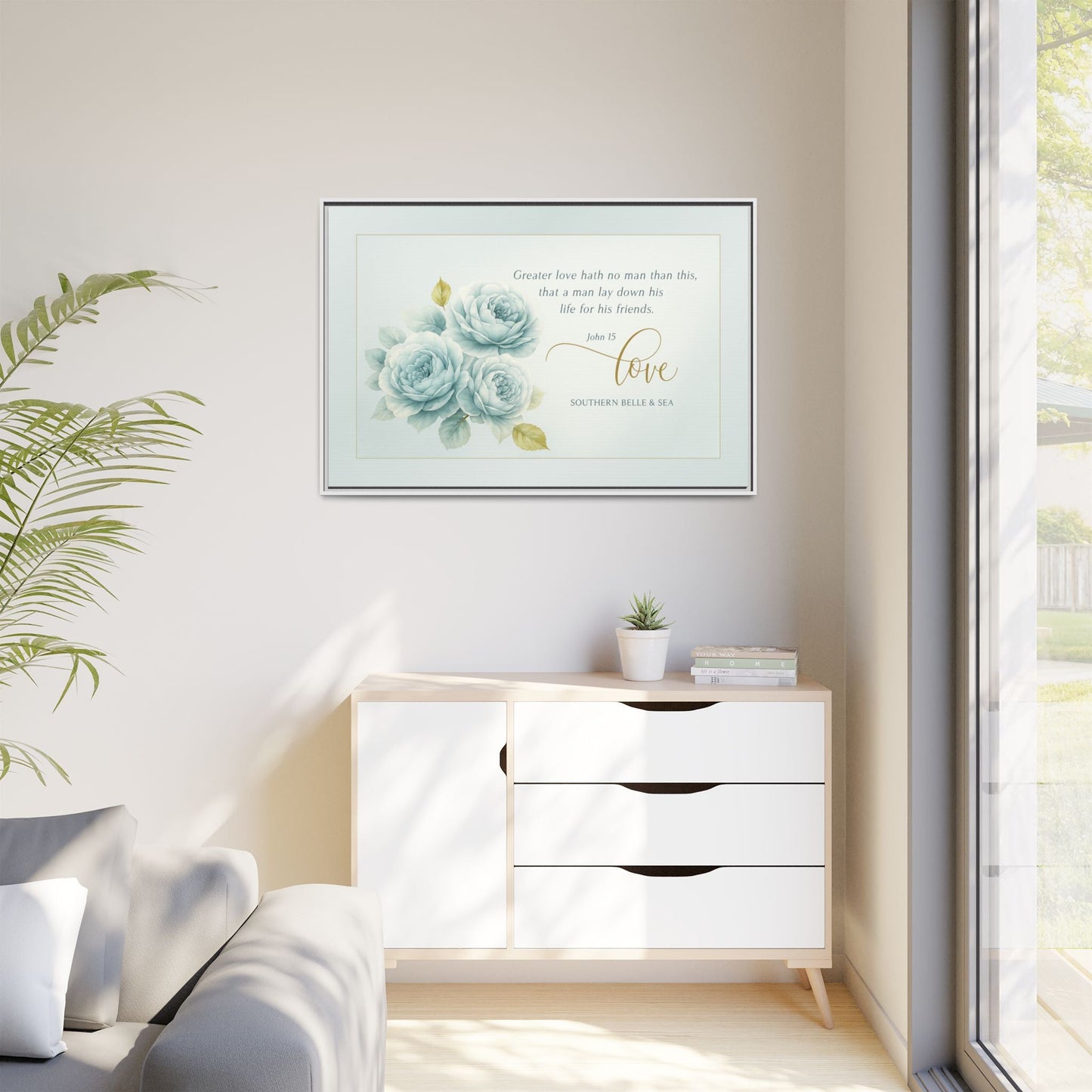 Hand - Crafted Limited Edition Framed Canvas Wall Art (White Frame Only) | Southern Belle & Sea™ - Southern Belle & Sea