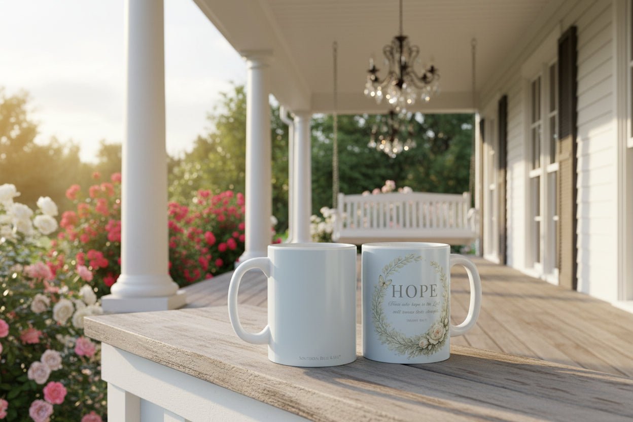 Hope Floral Mug – Christian Encouragement Coffee Cup | Magnolia Sips | Southern Belle & Sea™ - Southern Belle & Sea
