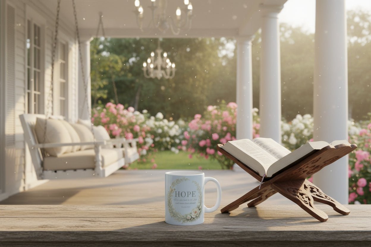Hope Floral Mug – Christian Encouragement Coffee Cup | Magnolia Sips | Southern Belle & Sea™ - Southern Belle & Sea