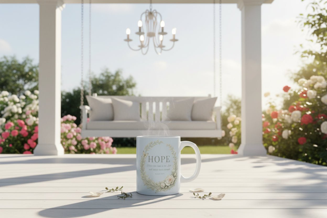 Hope Floral Mug – Christian Encouragement Coffee Cup | Magnolia Sips | Southern Belle & Sea™ - Southern Belle & Sea