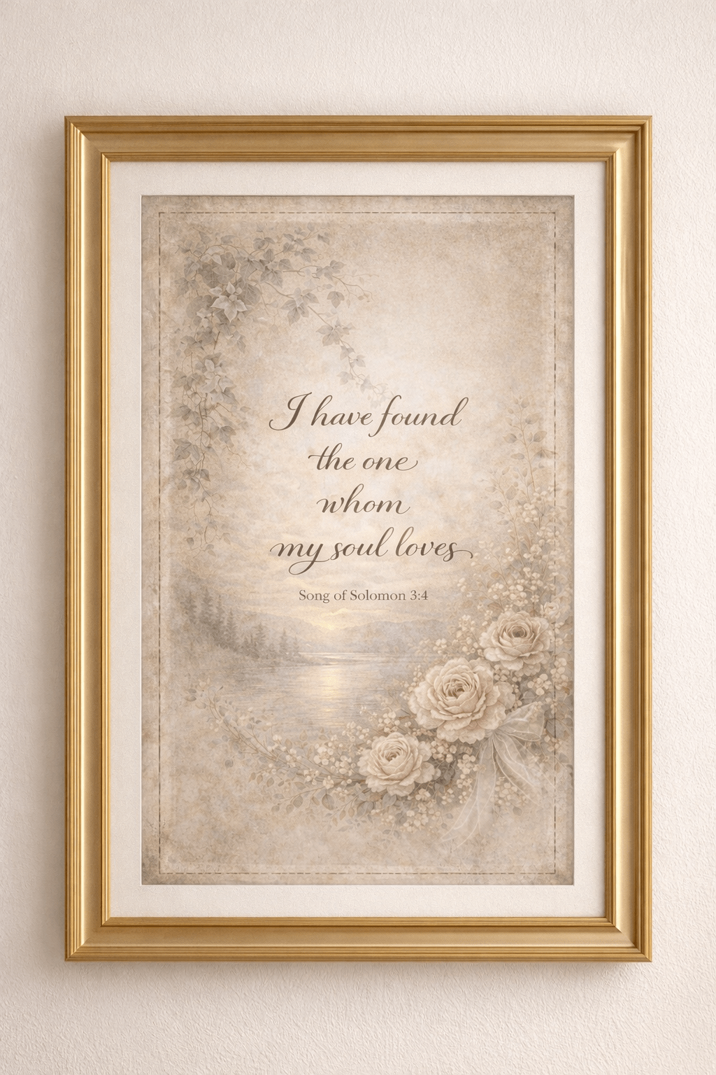 I Have Found the One Whom My Soul Loves — Song of Solomon 3:4 | Digital Scripture Wall Art - Southern Belle & Sea