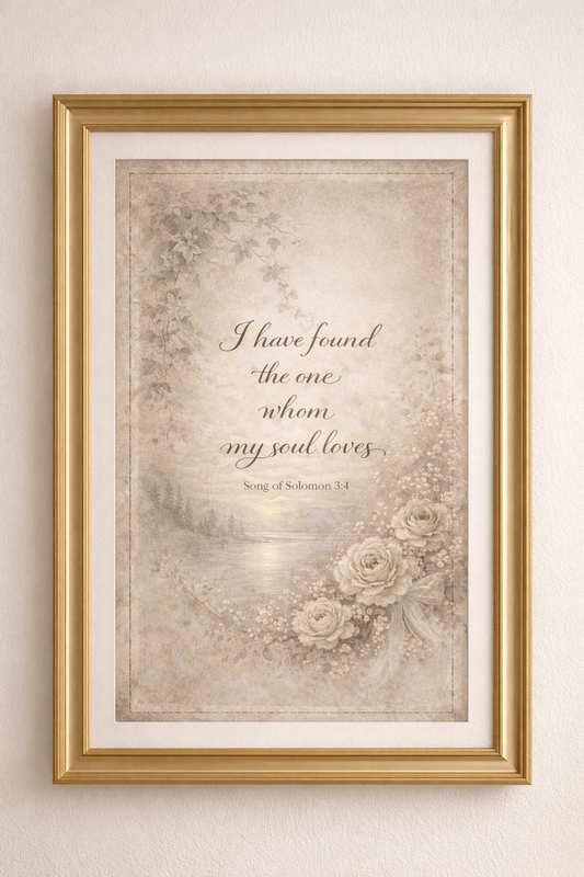 I Have Found the One Whom My Soul Loves — Song of Solomon 3:4 | Digital Scripture Wall Art - Southern Belle & Sea