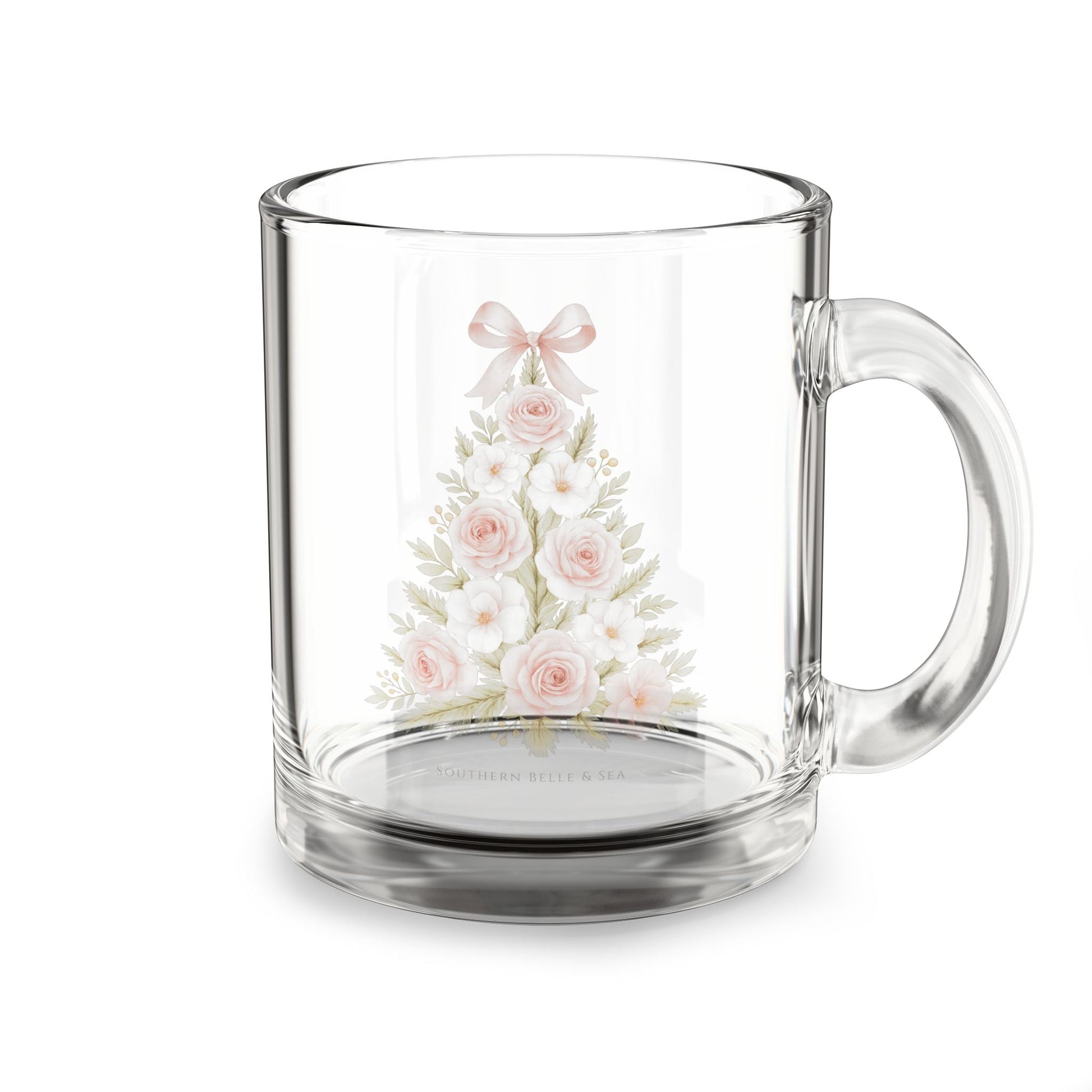 In Bloom This Christmas — Clear Glass Mug | Southern Belle & Sea™ - Southern Belle & Sea