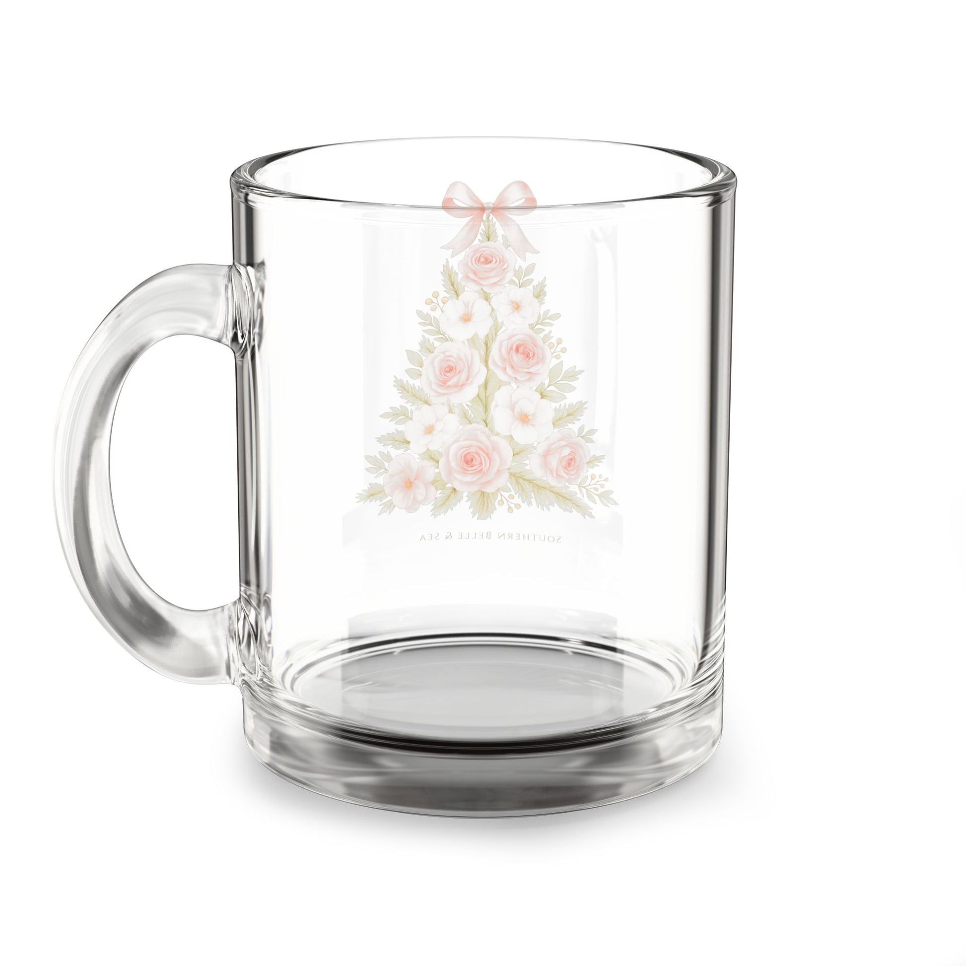 In Bloom This Christmas — Clear Glass Mug | Southern Belle & Sea™ - Southern Belle & Sea