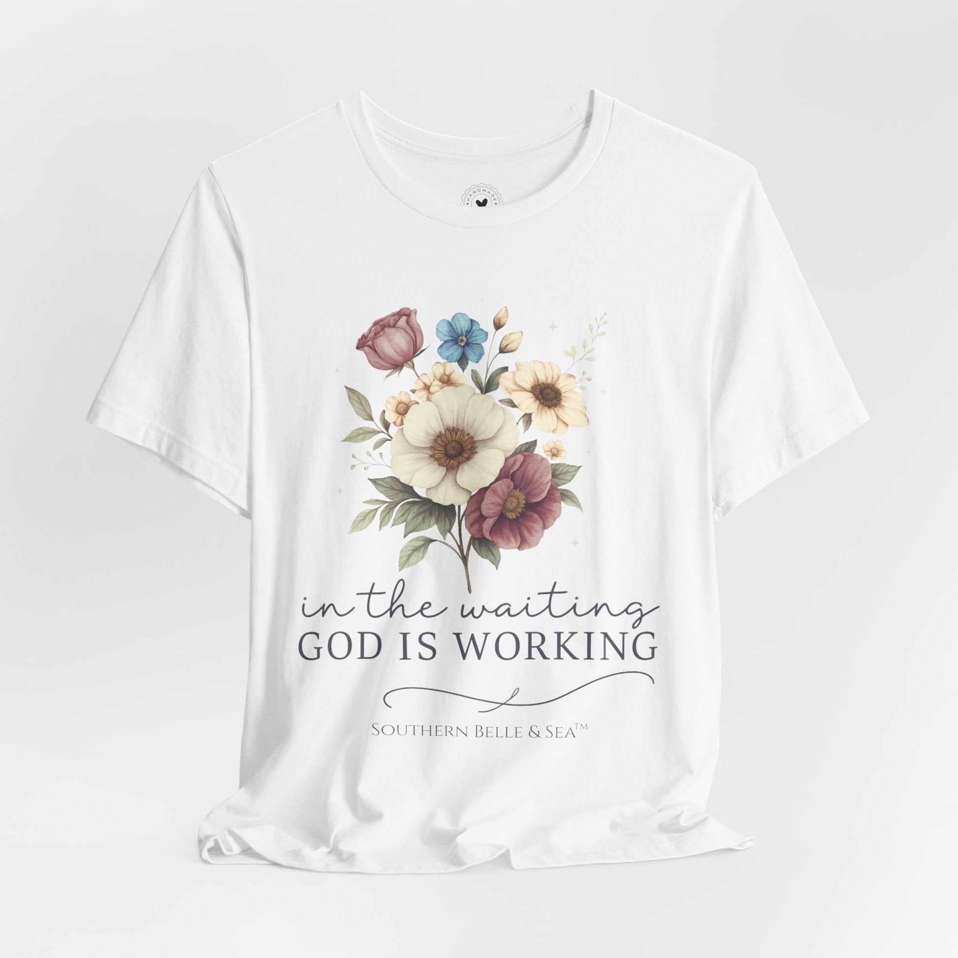 “In The Waiting God Is Working” Tee — 10 Colors | Southern Belle & Sea™ - Southern Belle & Sea