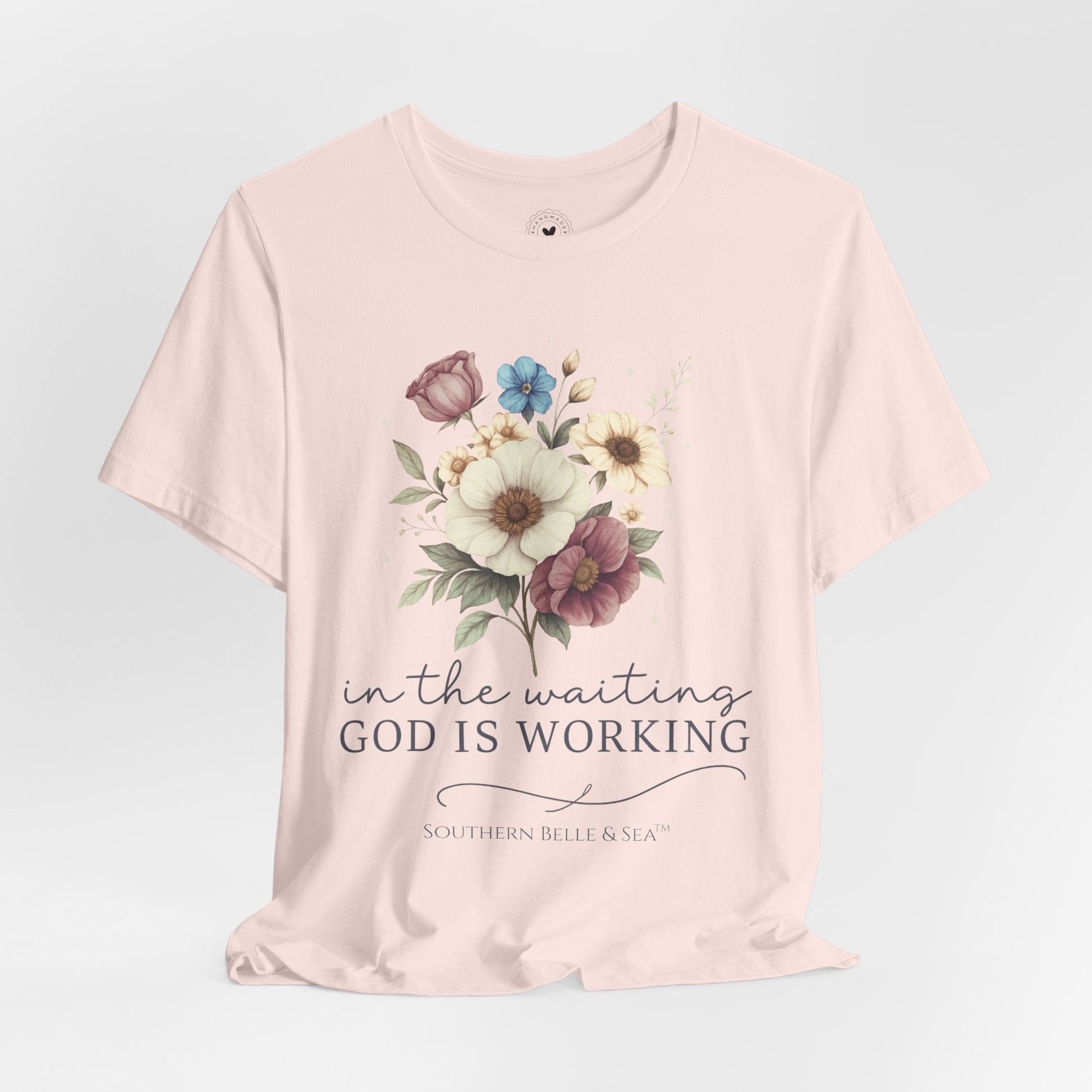 “In The Waiting God Is Working” Tee — 10 Colors | Southern Belle & Sea™ - Southern Belle & Sea