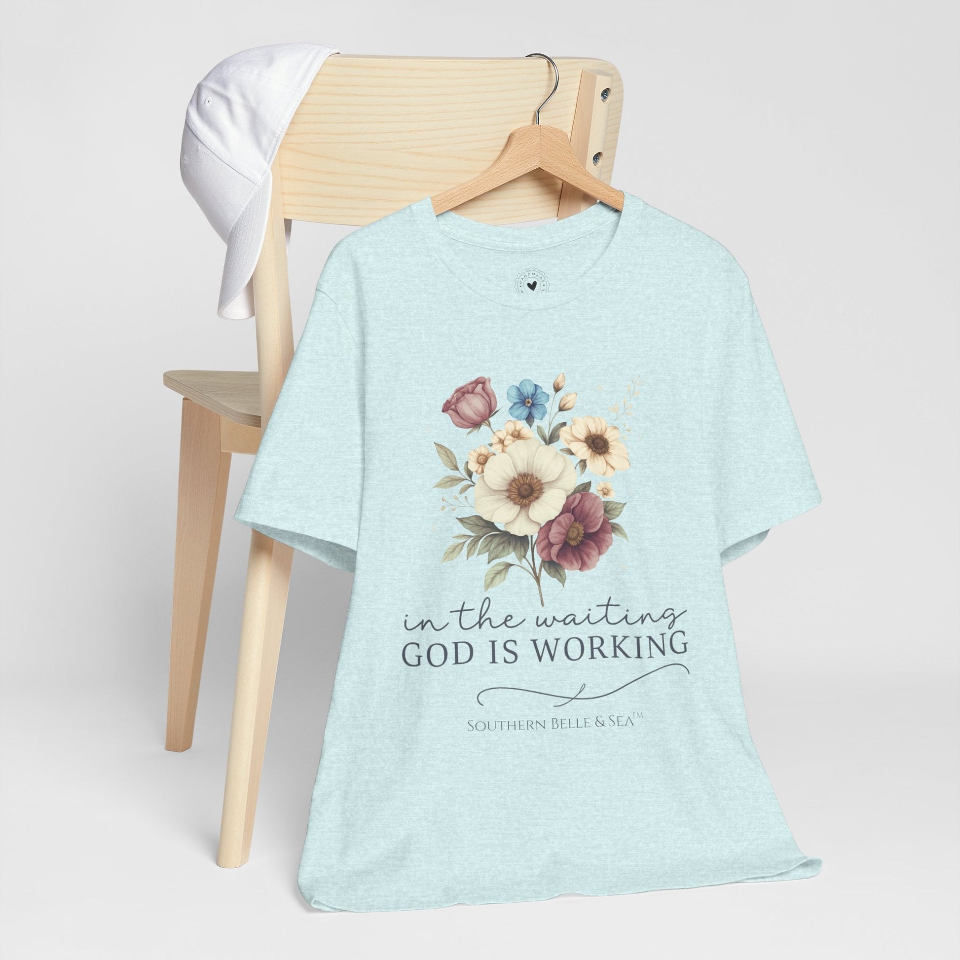“In The Waiting God Is Working” Tee — 10 Colors | Southern Belle & Sea™ - Southern Belle & Sea