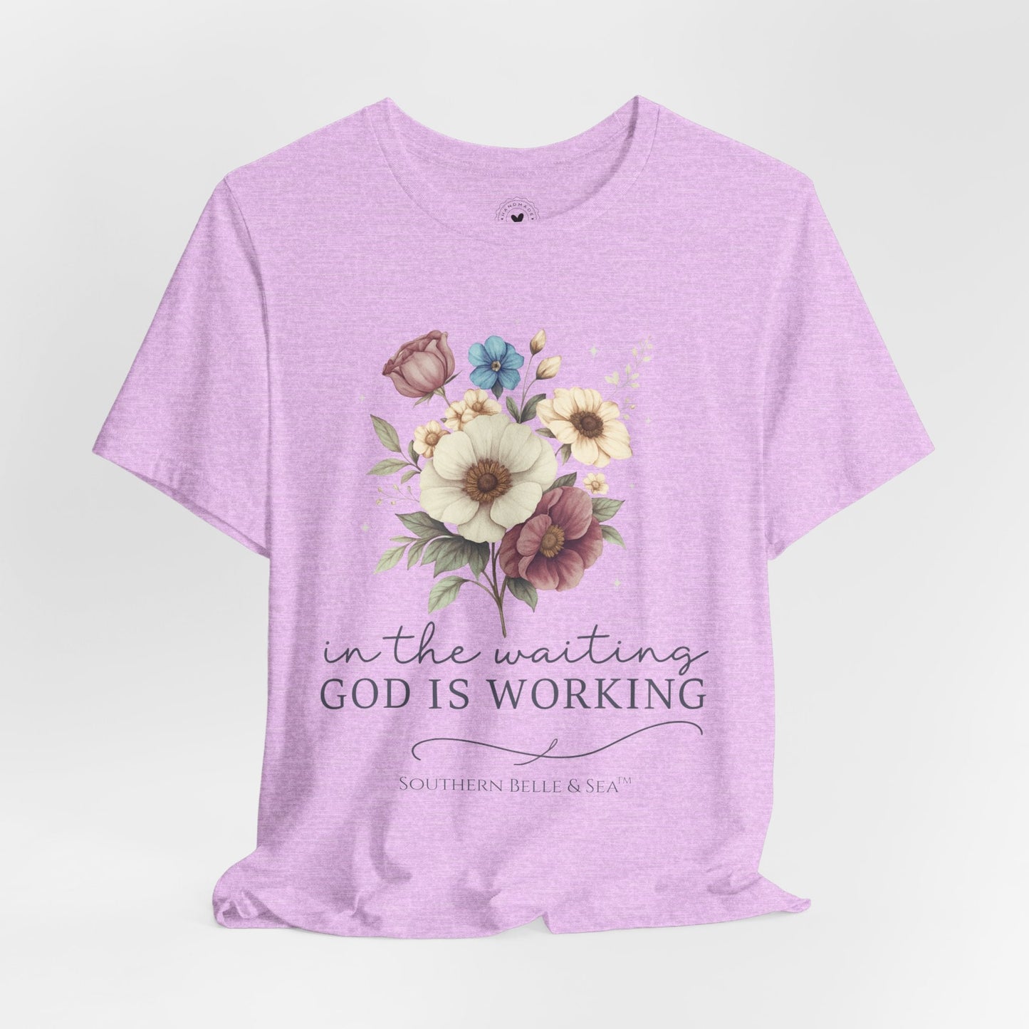 “In The Waiting God Is Working” Tee — 10 Colors | Southern Belle & Sea™ - Southern Belle & Sea