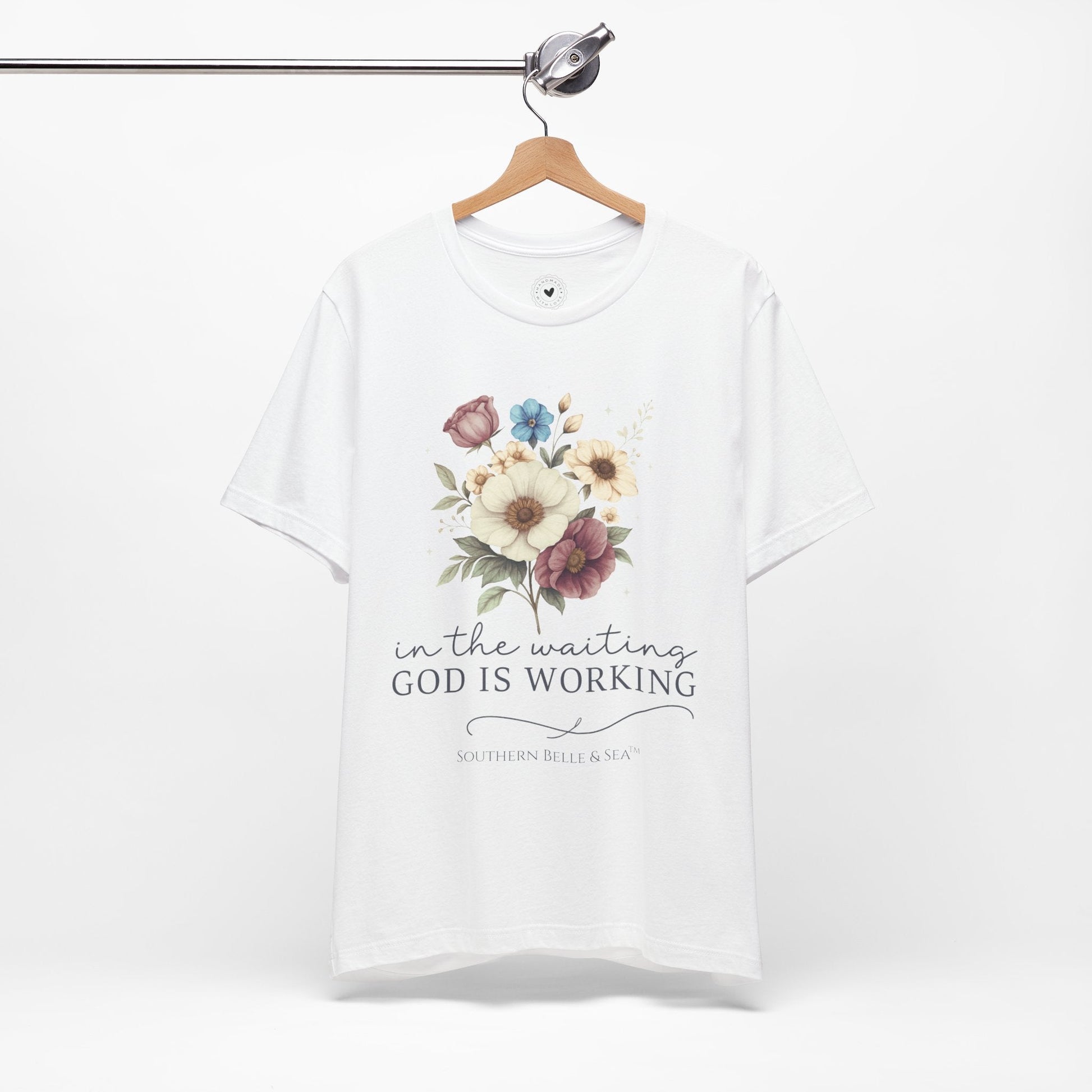 “In The Waiting God Is Working” Tee — 10 Colors | Southern Belle & Sea™ - Southern Belle & Sea