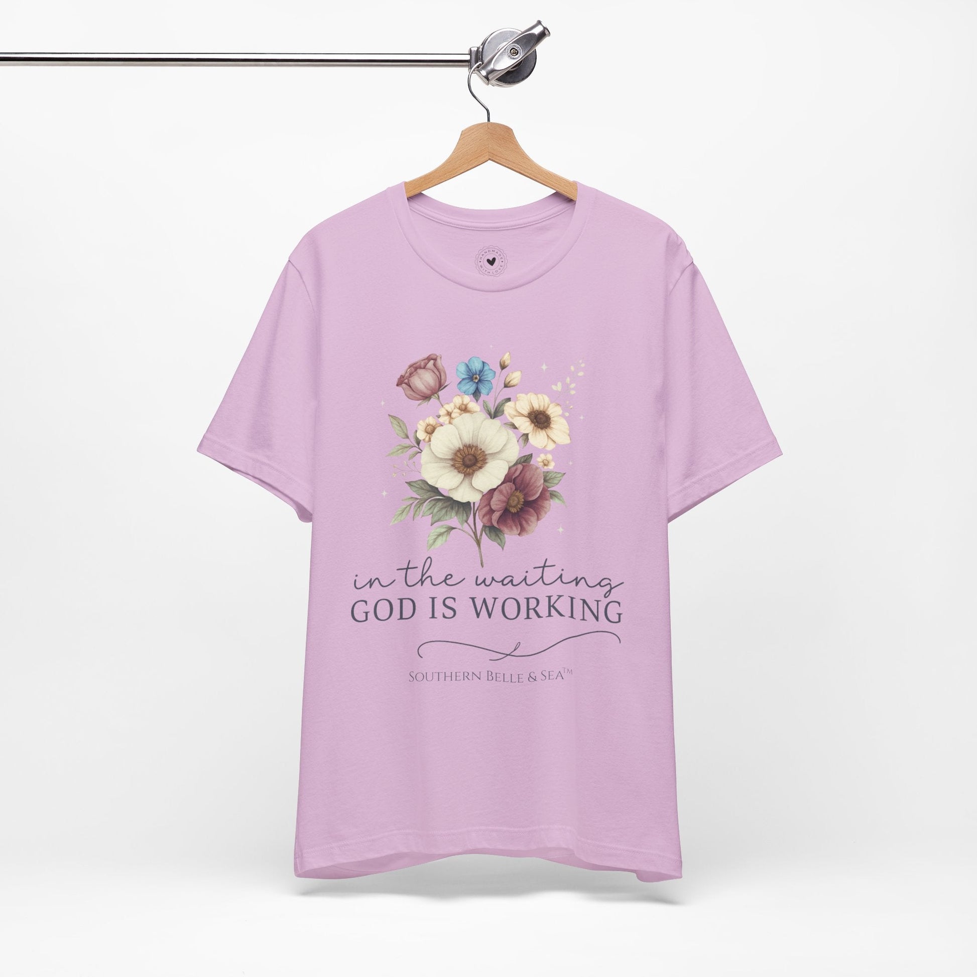 “In The Waiting God Is Working” Tee — 10 Colors | Southern Belle & Sea™ - Southern Belle & Sea