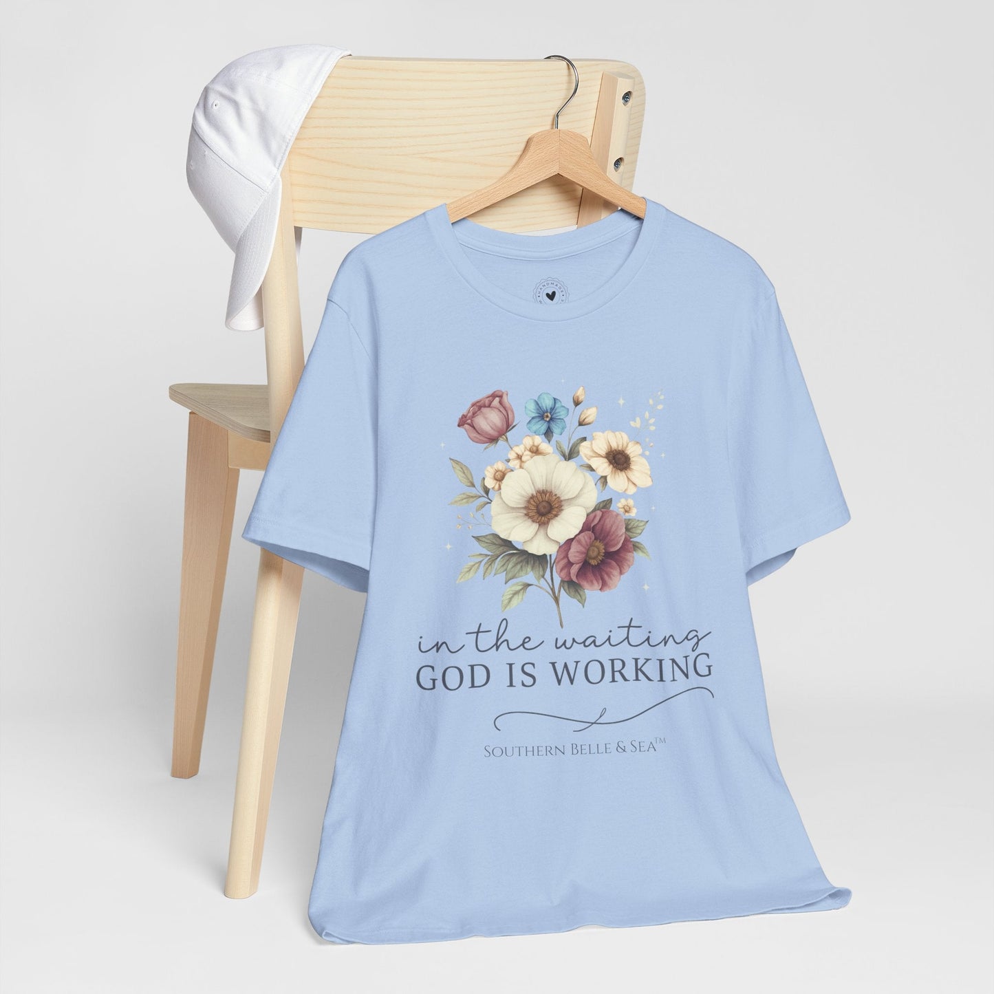 “In The Waiting God Is Working” Tee — 10 Colors | Southern Belle & Sea™ - Southern Belle & Sea
