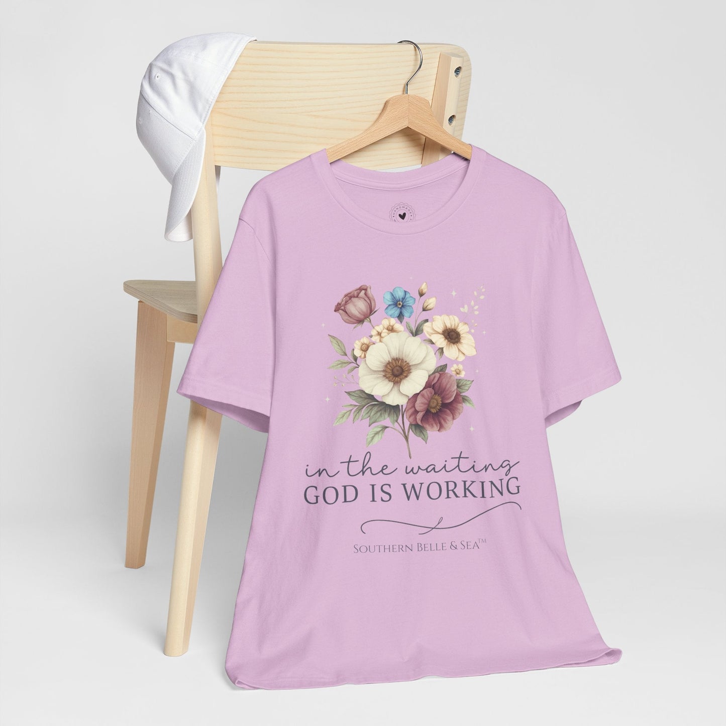 “In The Waiting God Is Working” Tee — 10 Colors | Southern Belle & Sea™ - Southern Belle & Sea