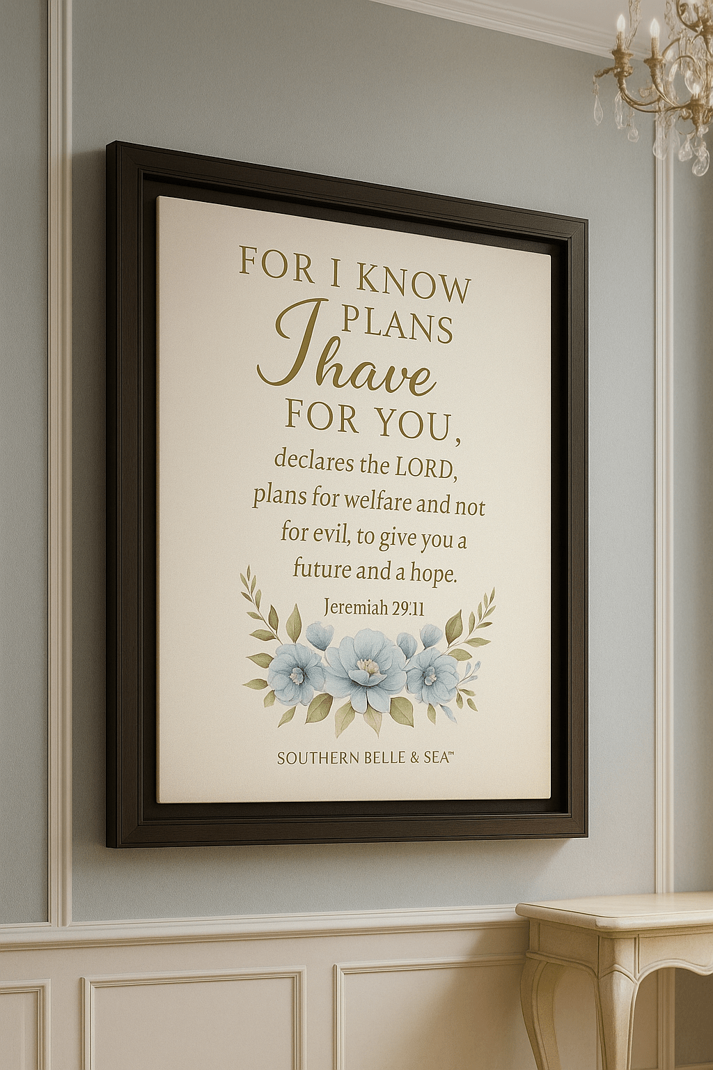 Jeremiah 29:11 Canvas Wall Art — For I Know the Plans | Southern Belle & Sea™ - Southern Belle & Sea