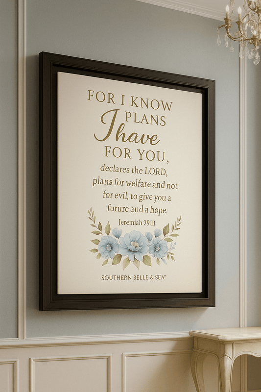 Jeremiah 29:11 Canvas Wall Art — For I Know the Plans | Southern Belle & Sea™ - Southern Belle & Sea
