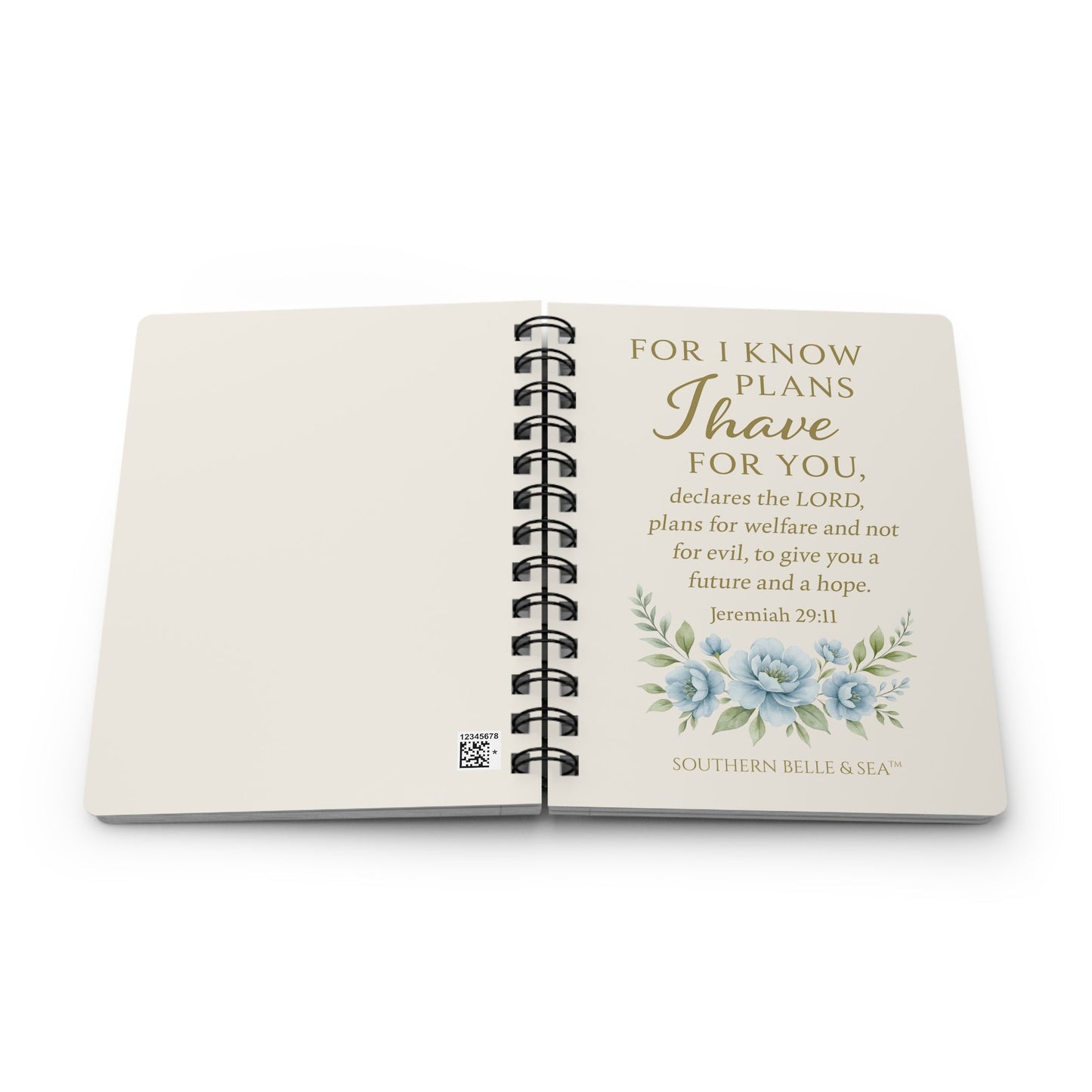 Jeremiah 29:11 Spiral Bound Journal — Floral Faith Notebook | Southern Belle & Sea™ - Southern Belle & Sea
